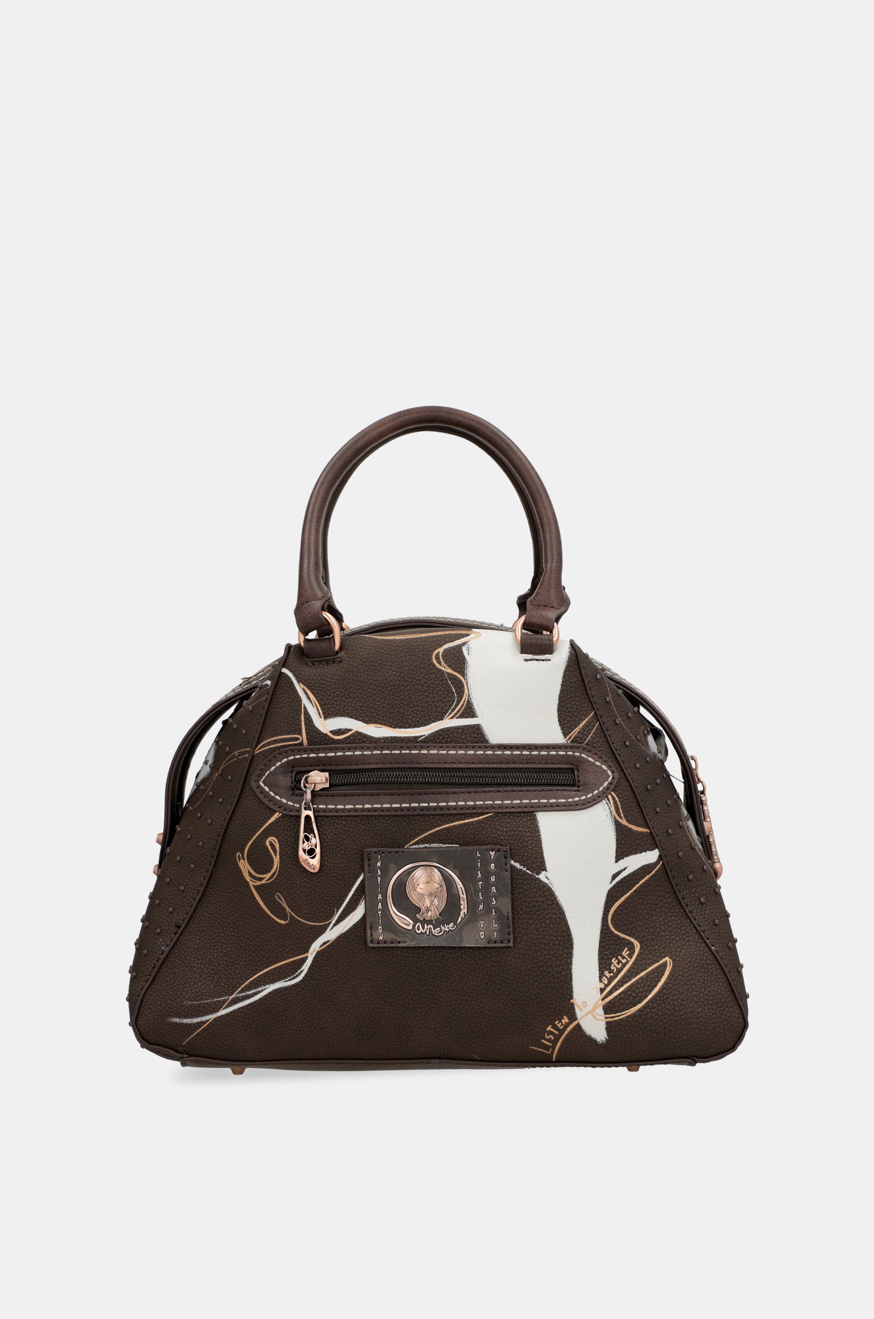 Borsa a tracolla marrone Nature Shodō a 2 manici