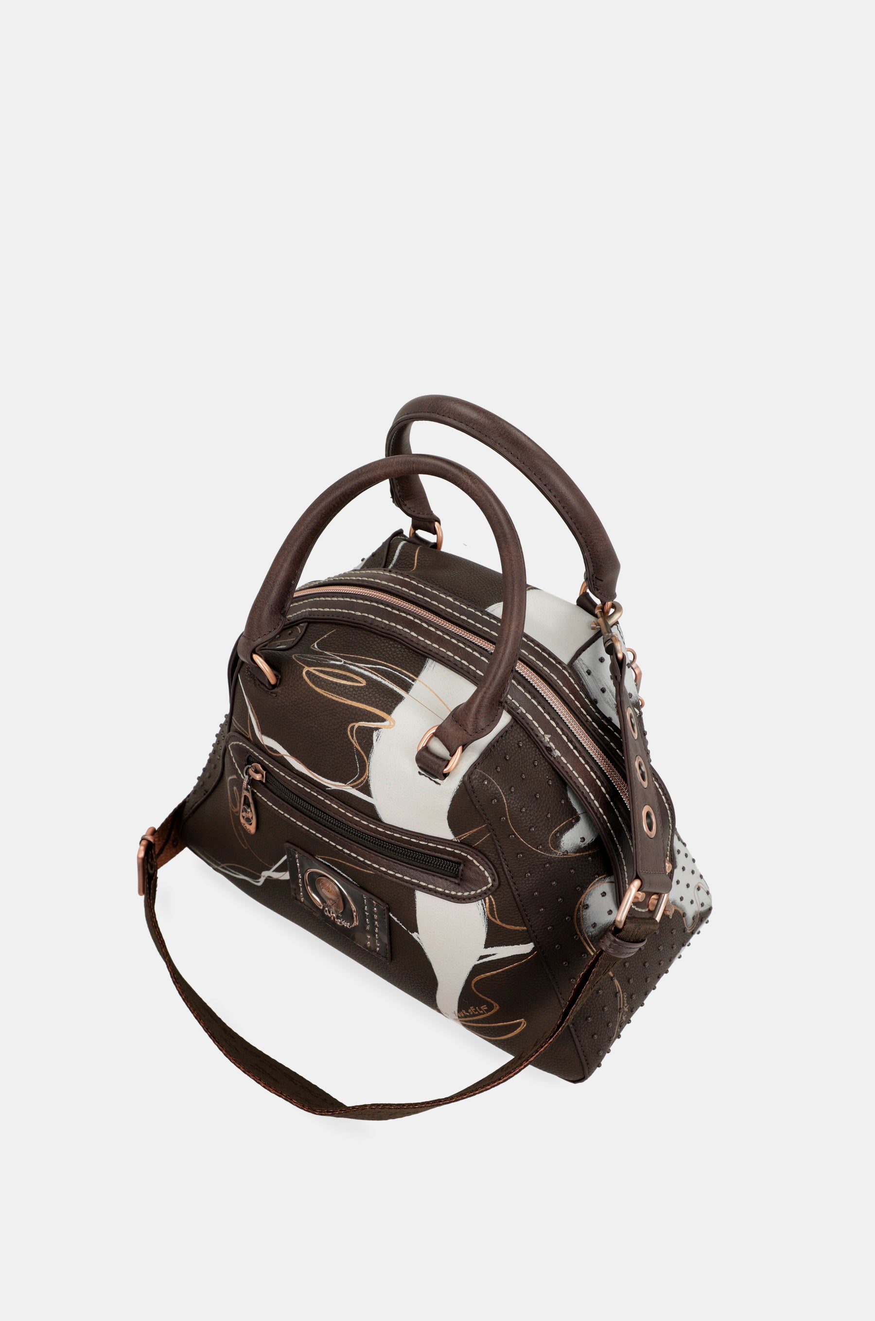 Borsa a tracolla marrone Nature Shodō a 2 manici