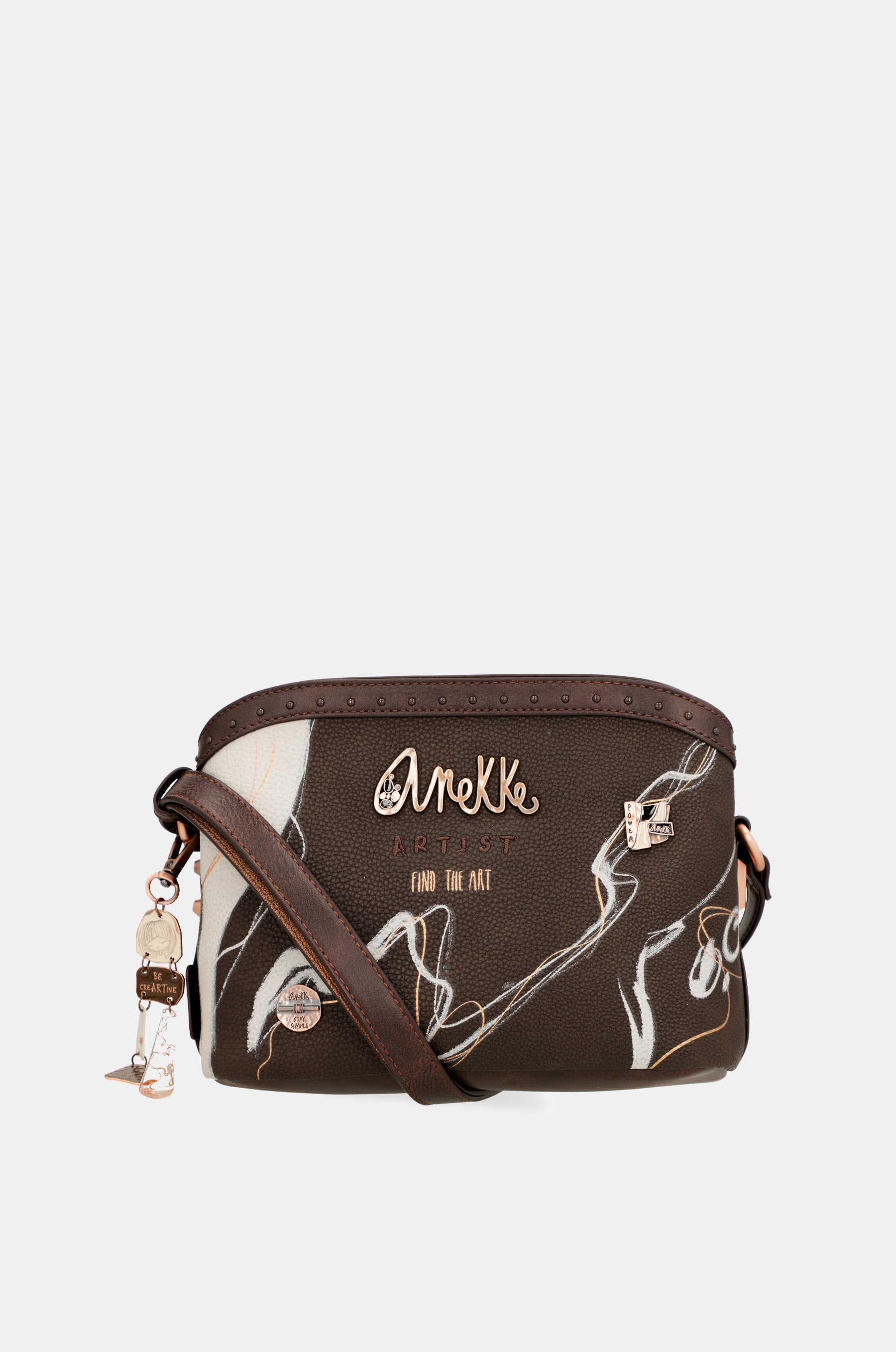 Borsa a tracolla Nature Shodō marrone a 3 scomparti