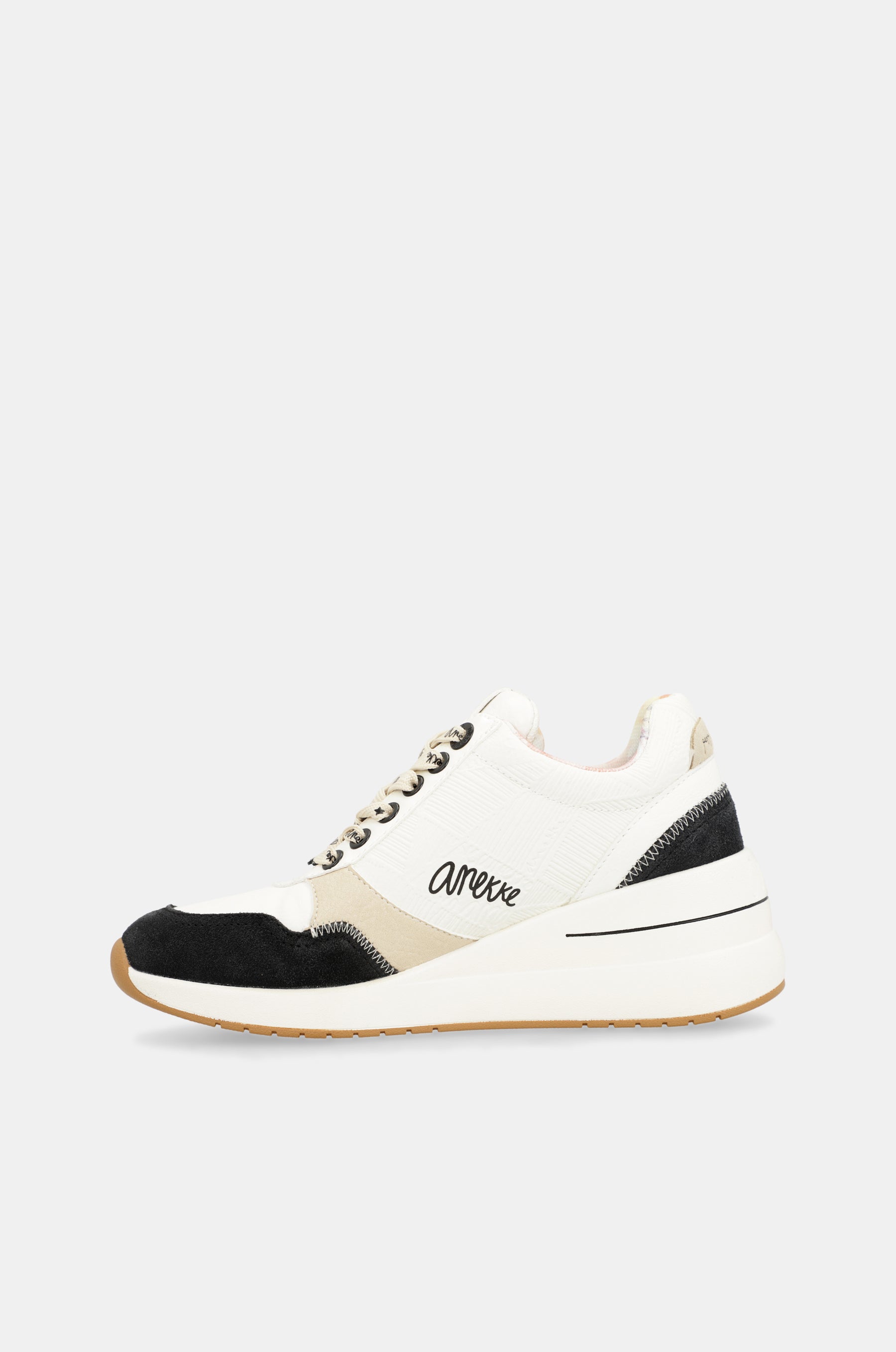 Sneakers con zeppa nere e bianche