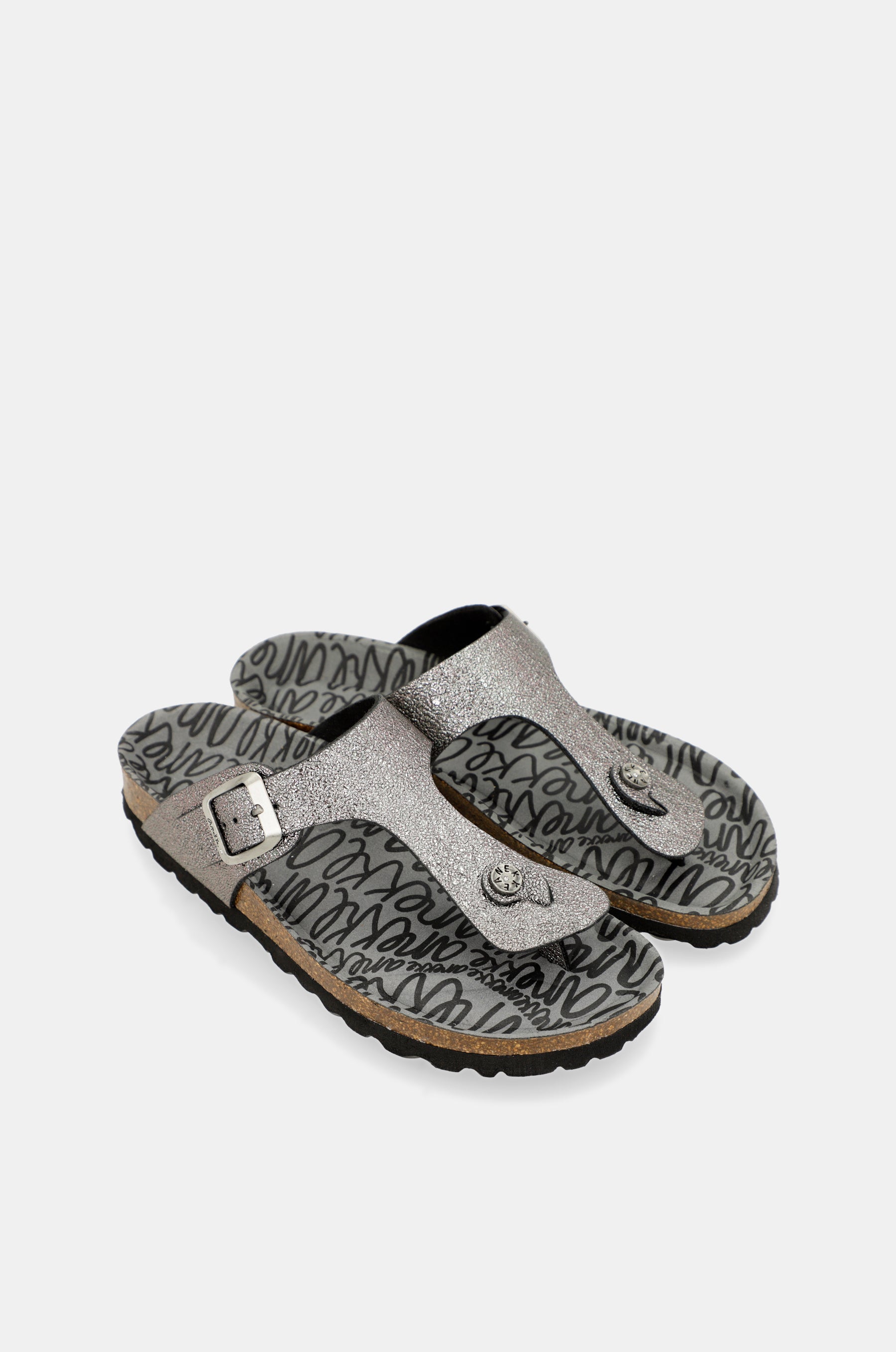 Sandali bio argento da donna