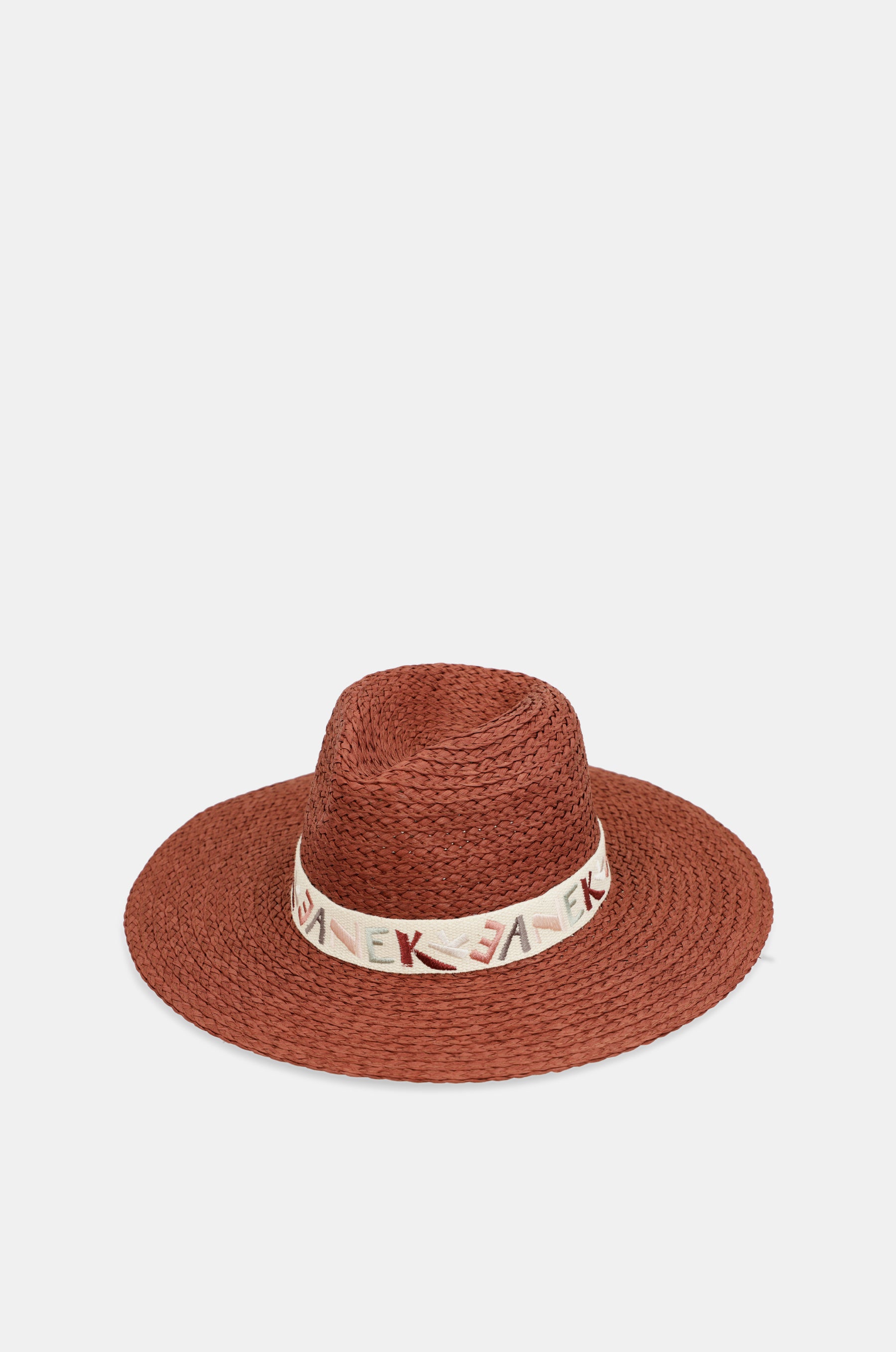 Cappello in rafia di terracotta