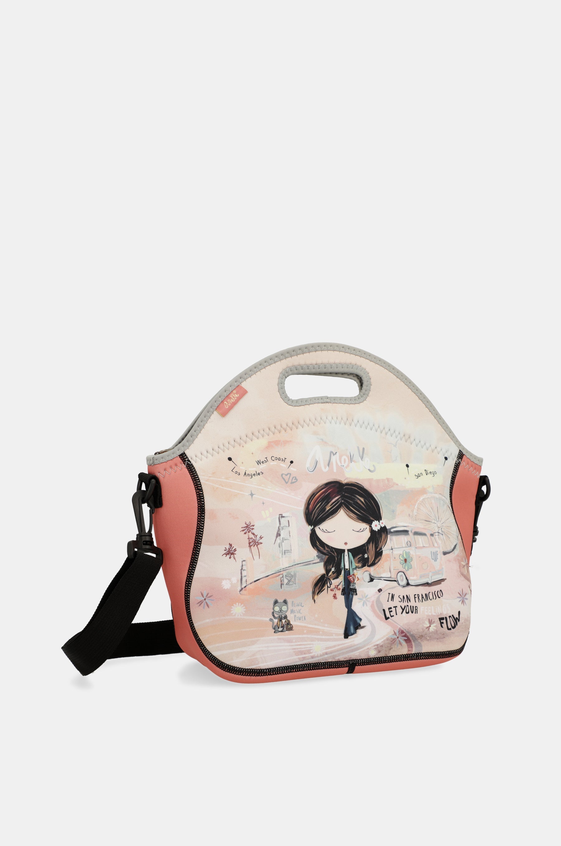 Borsa per il pranzo in neoprene Peace & Love