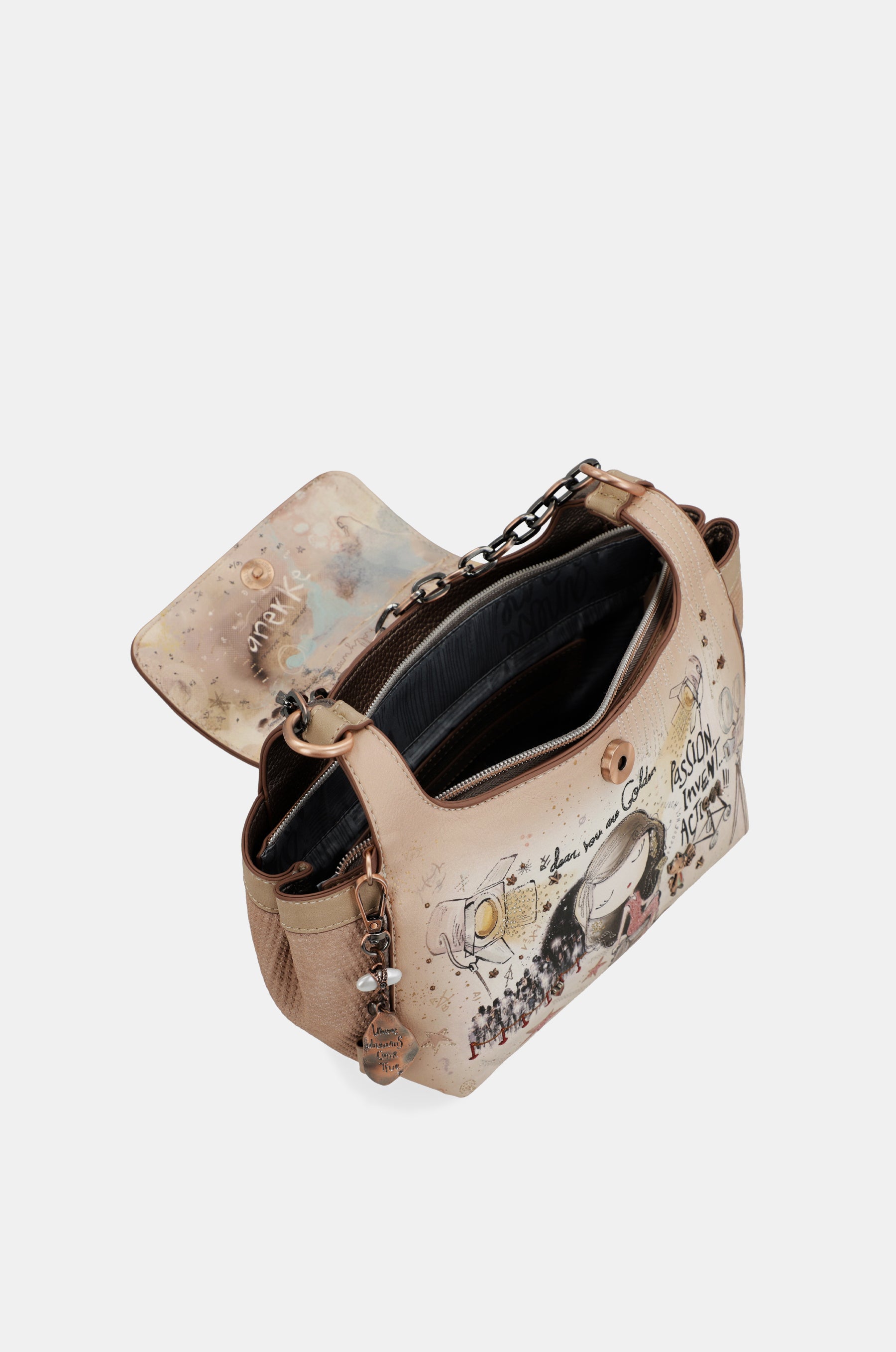 Borsa a tracolla Hollywood con manico in metallo