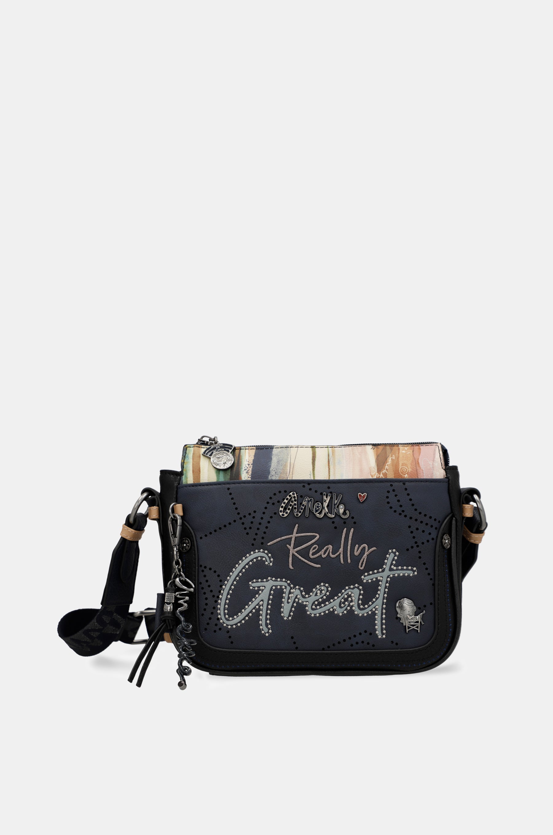 Borsa a tracolla Studio blu navy a 3 scomparti