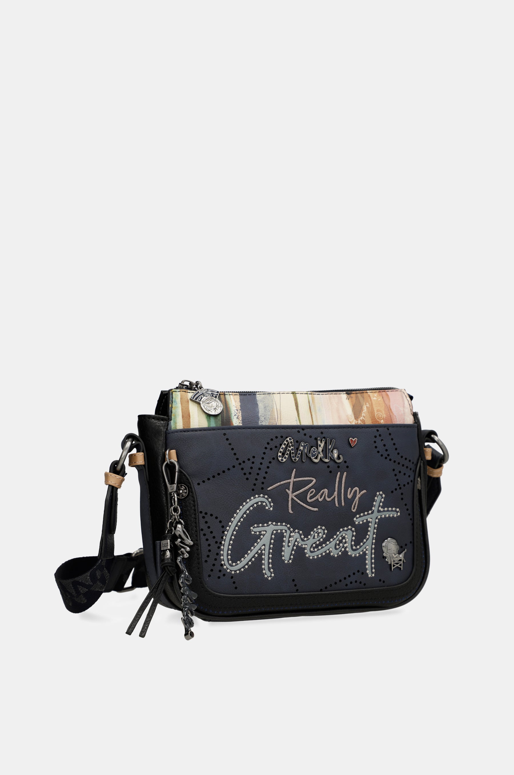 Borsa a tracolla Studio blu navy a 3 scomparti