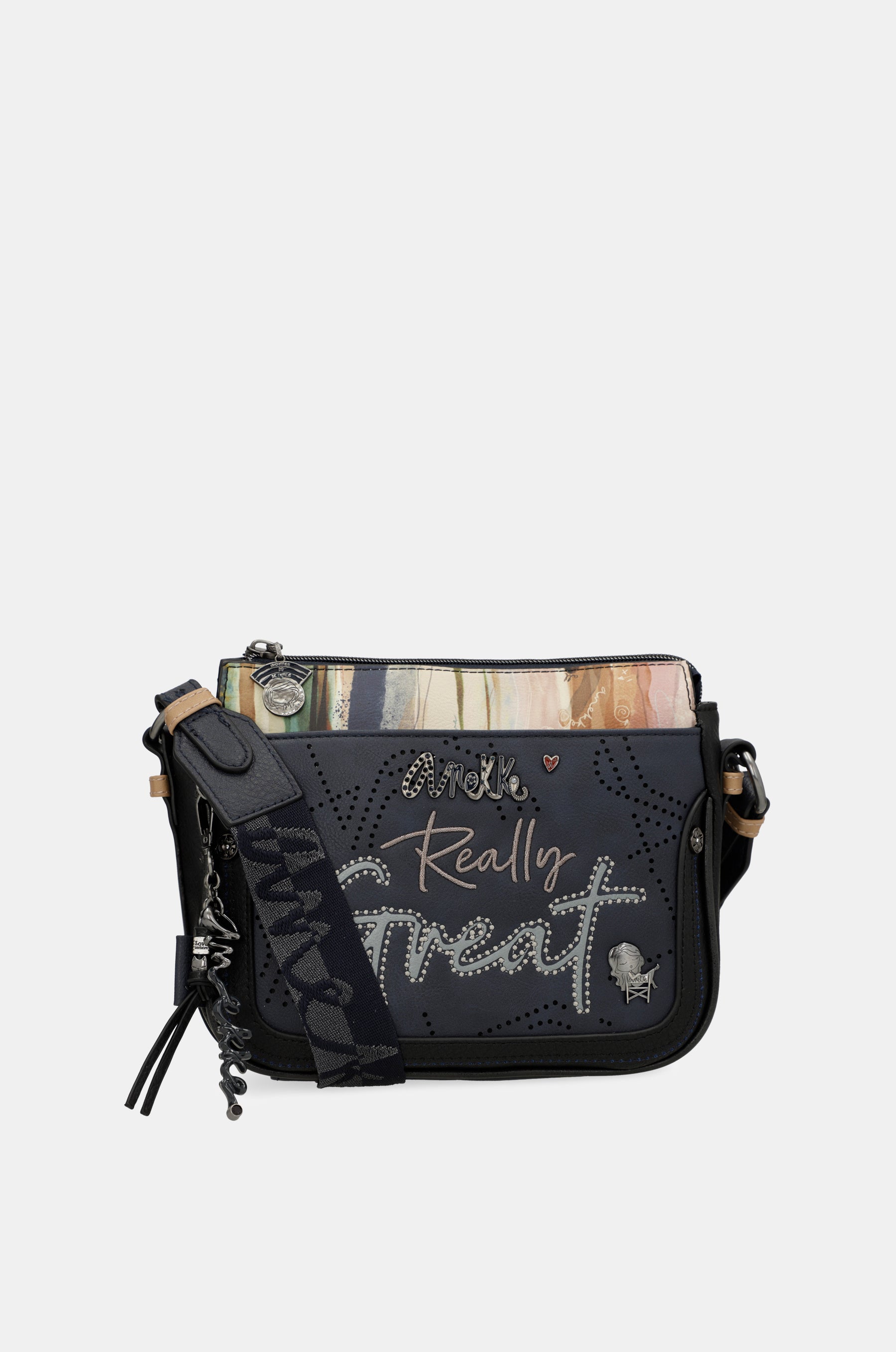 Borsa a tracolla Studio blu navy a 3 scomparti