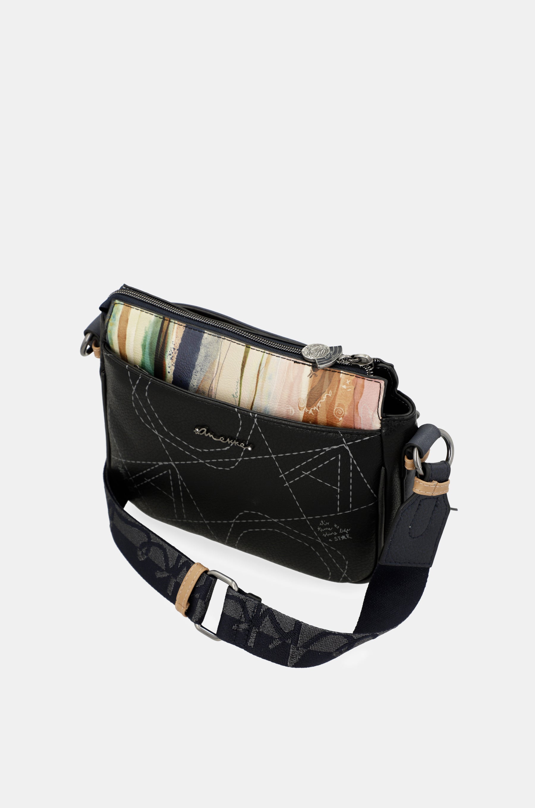 Borsa a tracolla Studio blu navy a 3 scomparti