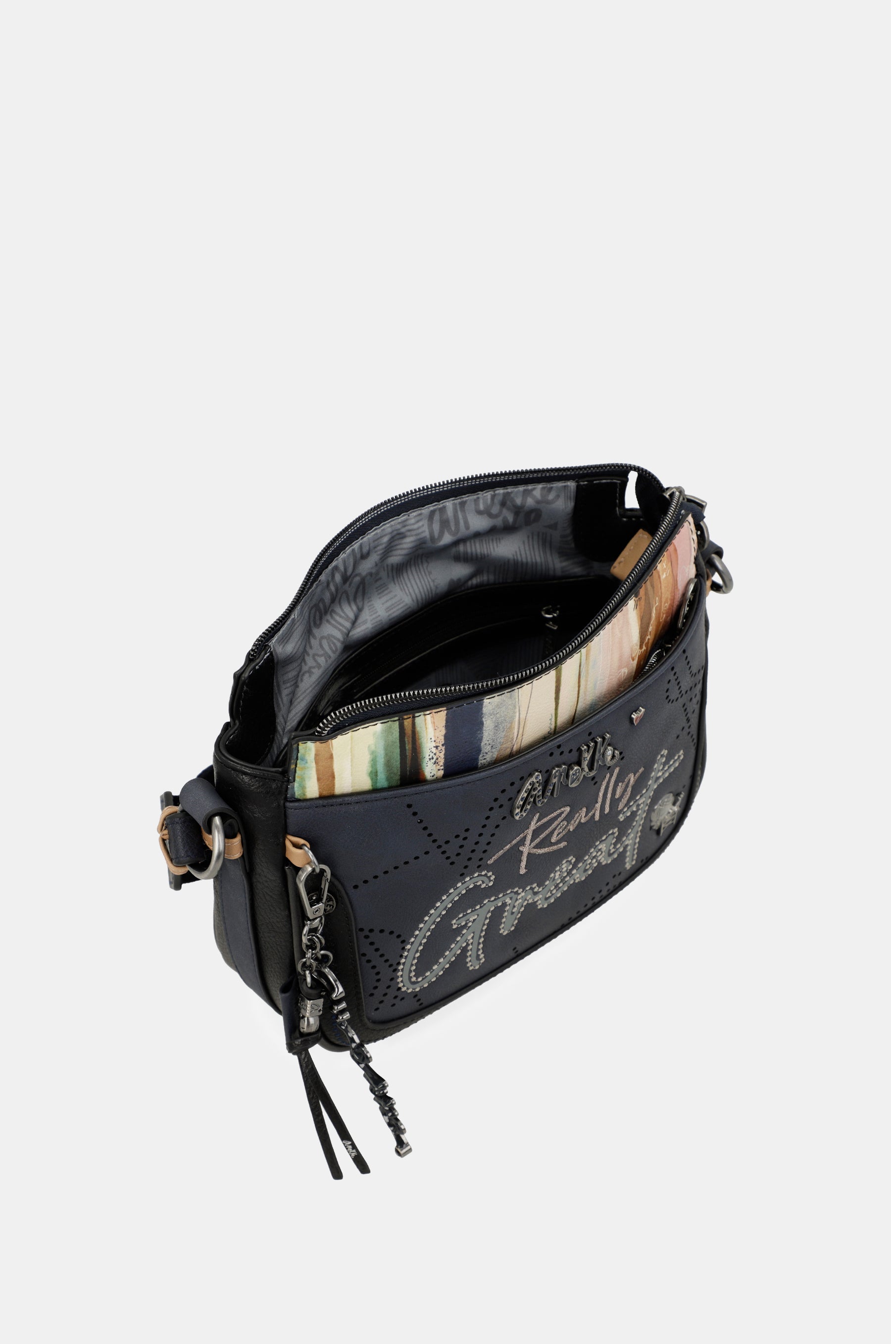 Borsa a tracolla Studio blu navy a 3 scomparti