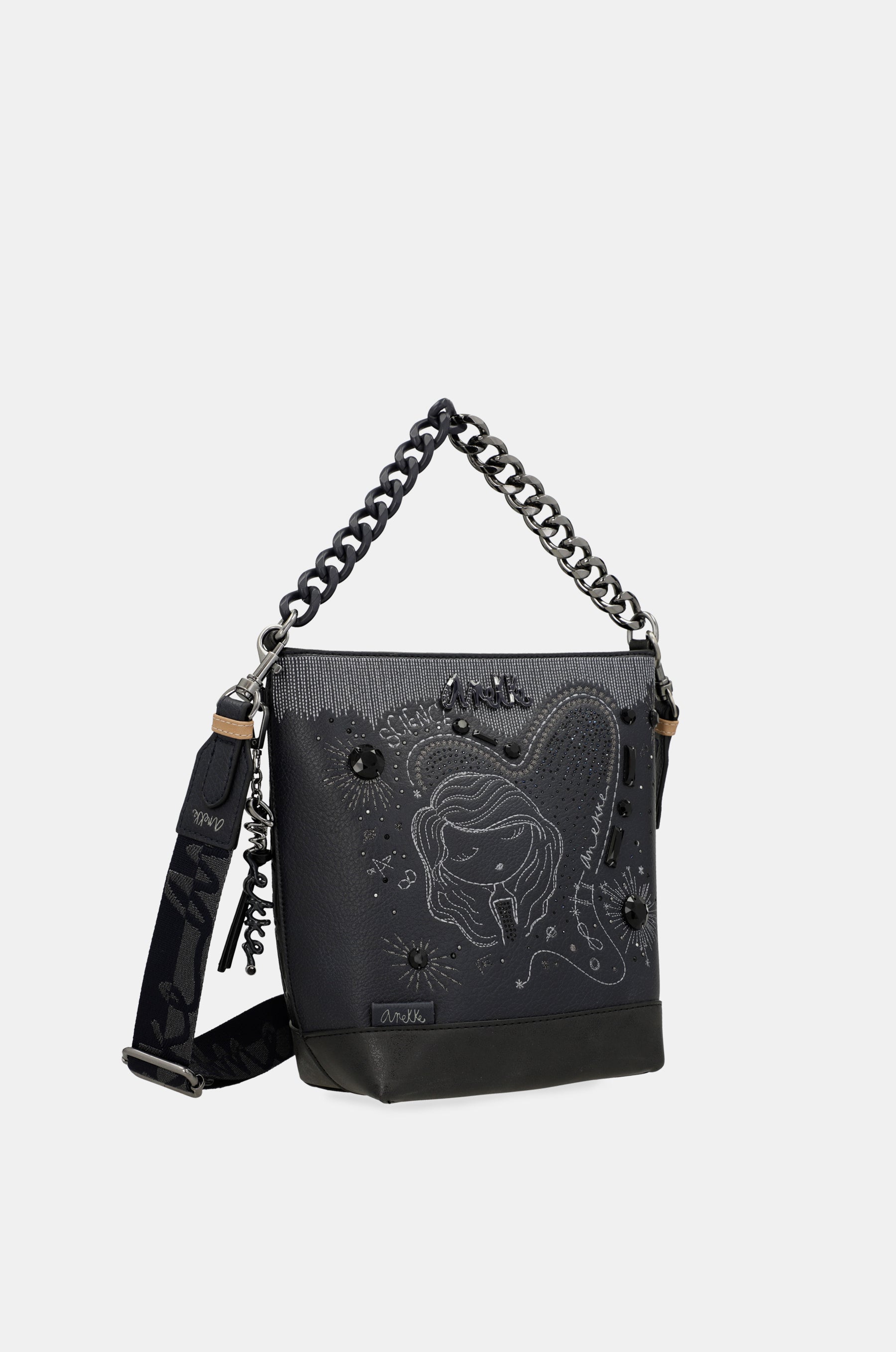 Borsa a tracolla media blu navy Studio