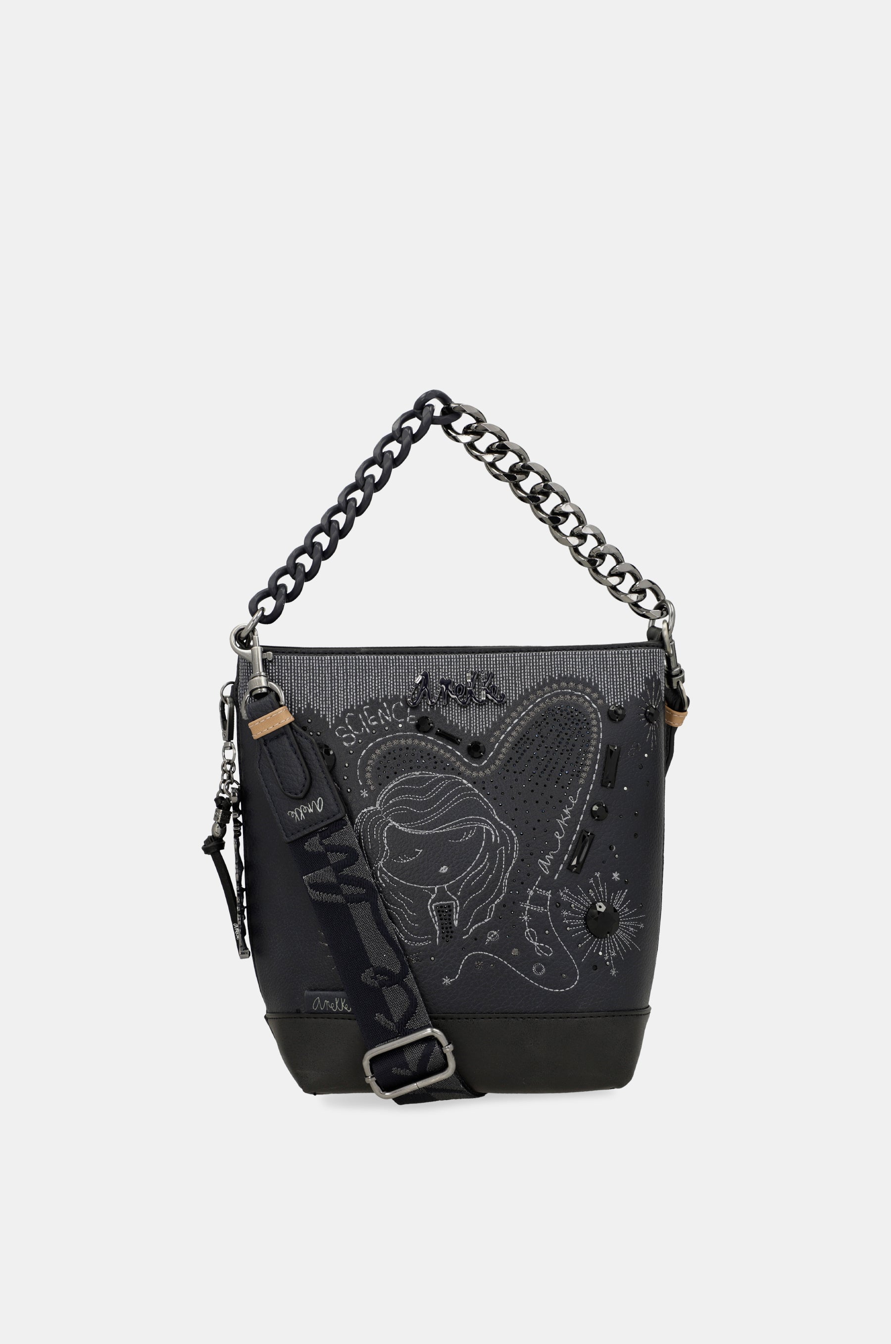 Borsa a tracolla media blu navy Studio