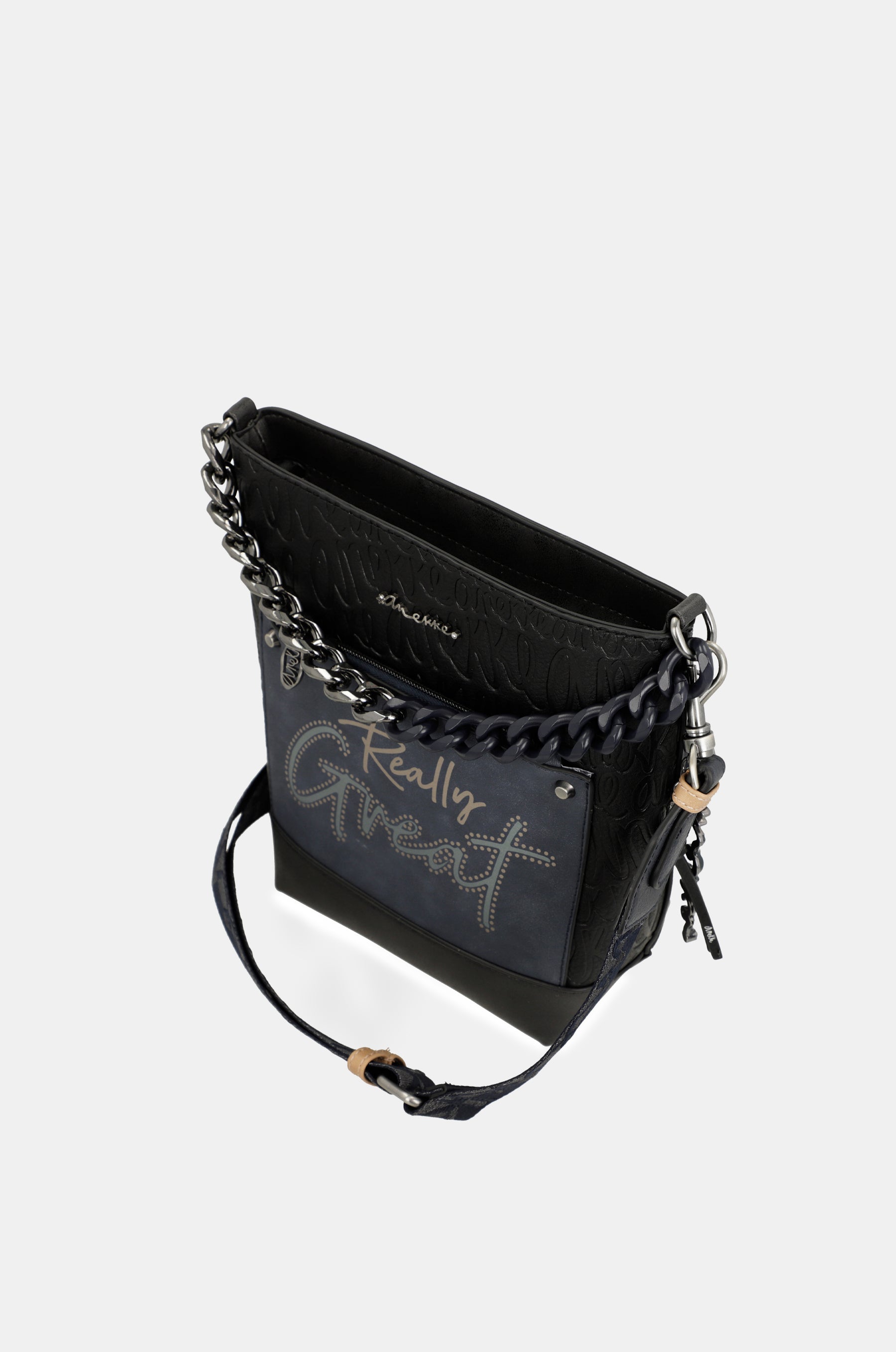 Borsa a tracolla media blu navy Studio