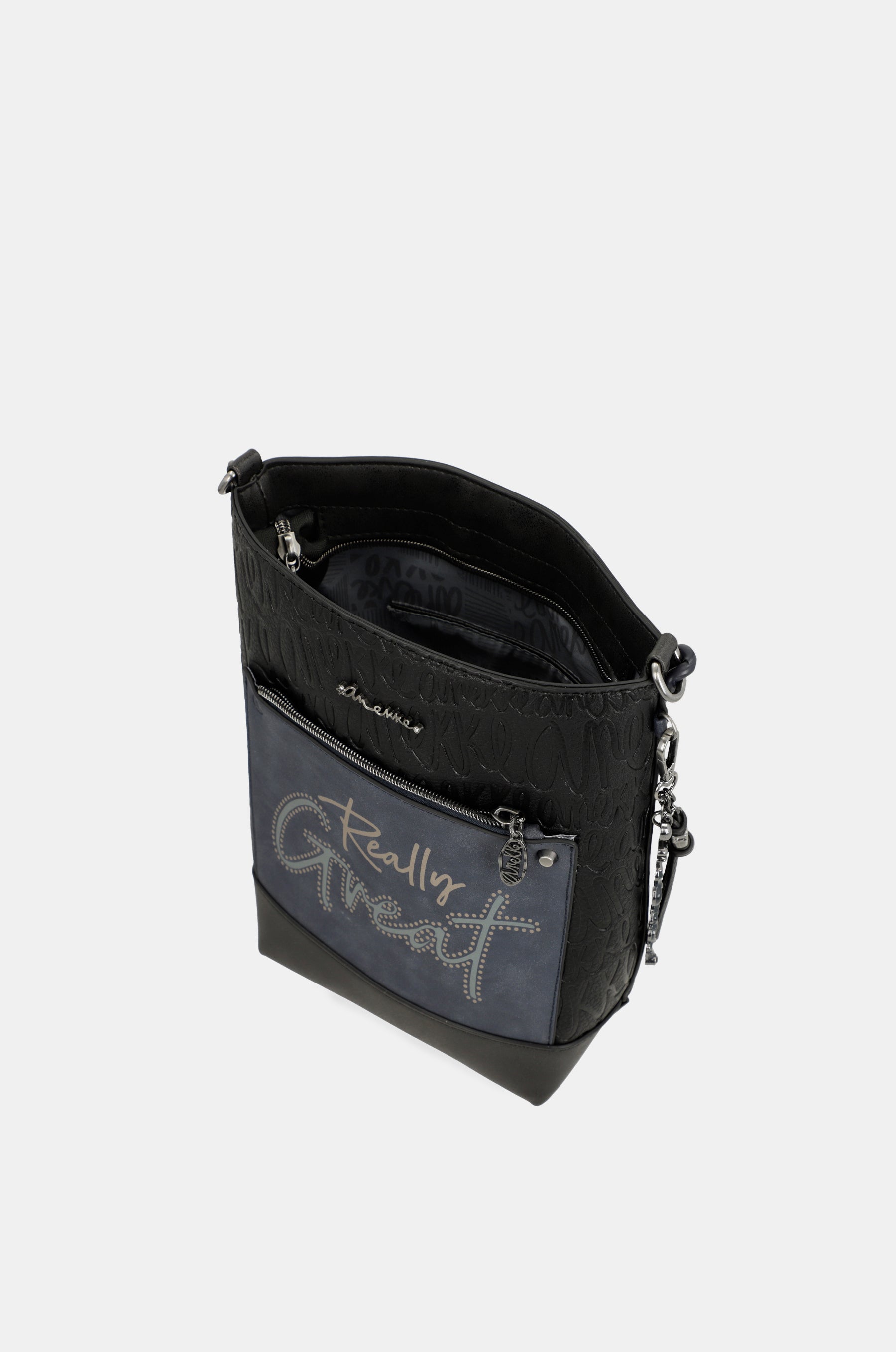 Borsa a tracolla media blu navy Studio