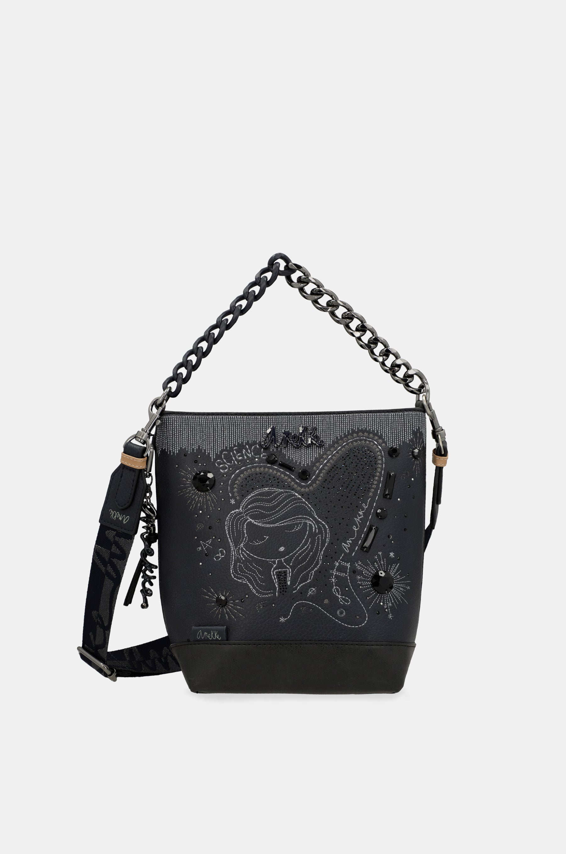 Borsa a tracolla media blu navy Studio