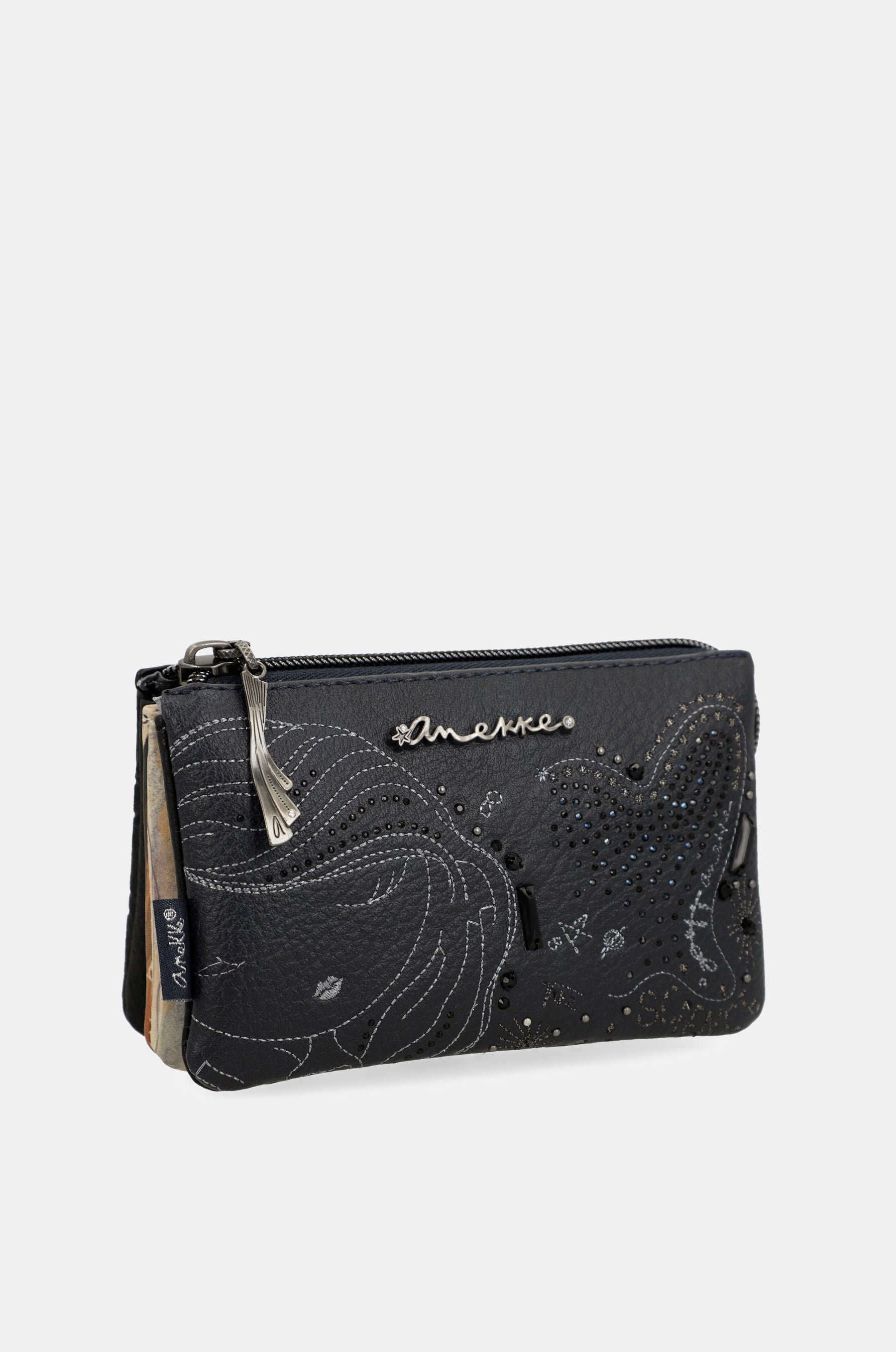 Portamonete triplo blu navy Studio