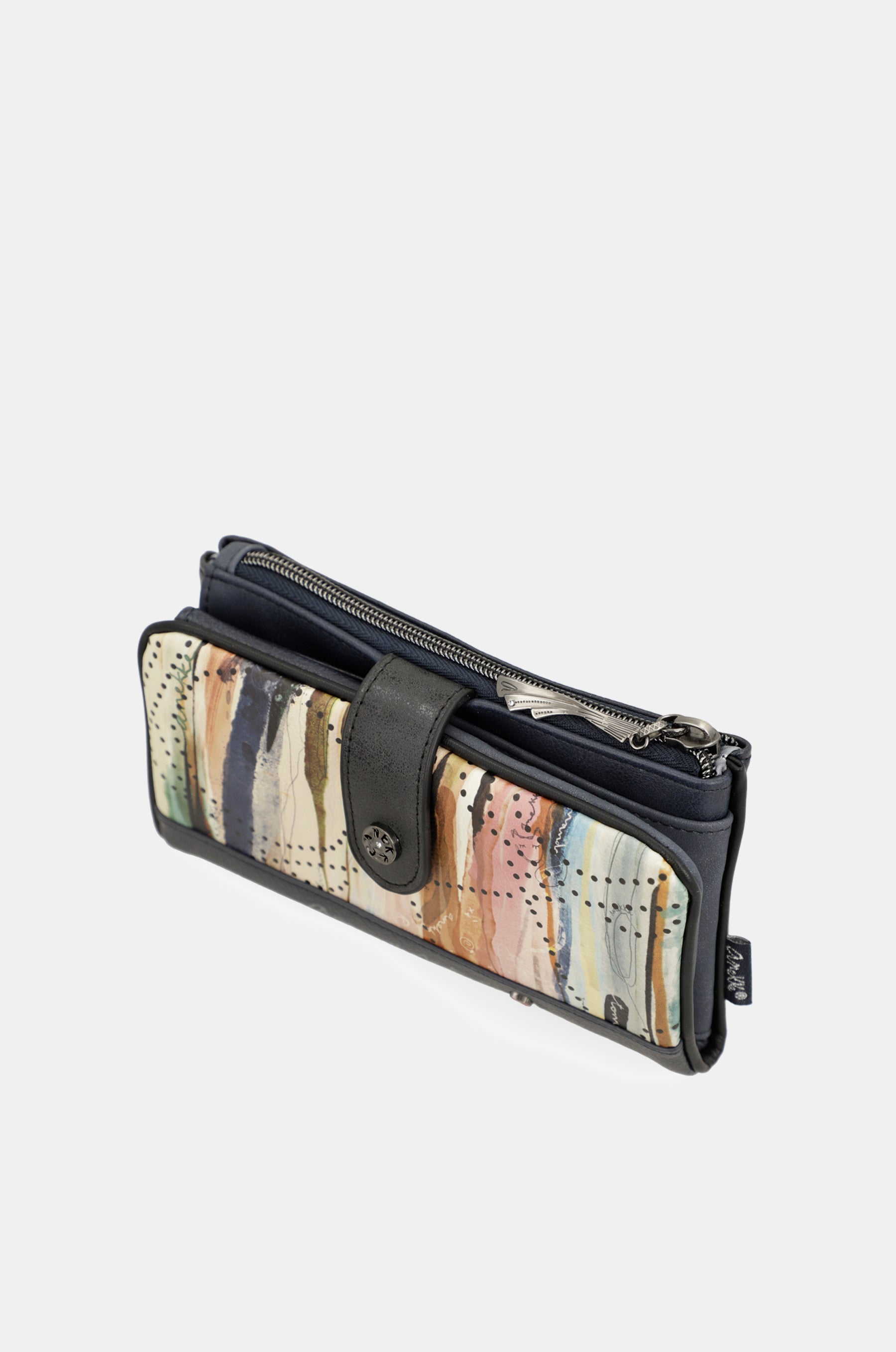 Portafoglio RFID flessibile blu navy Studio