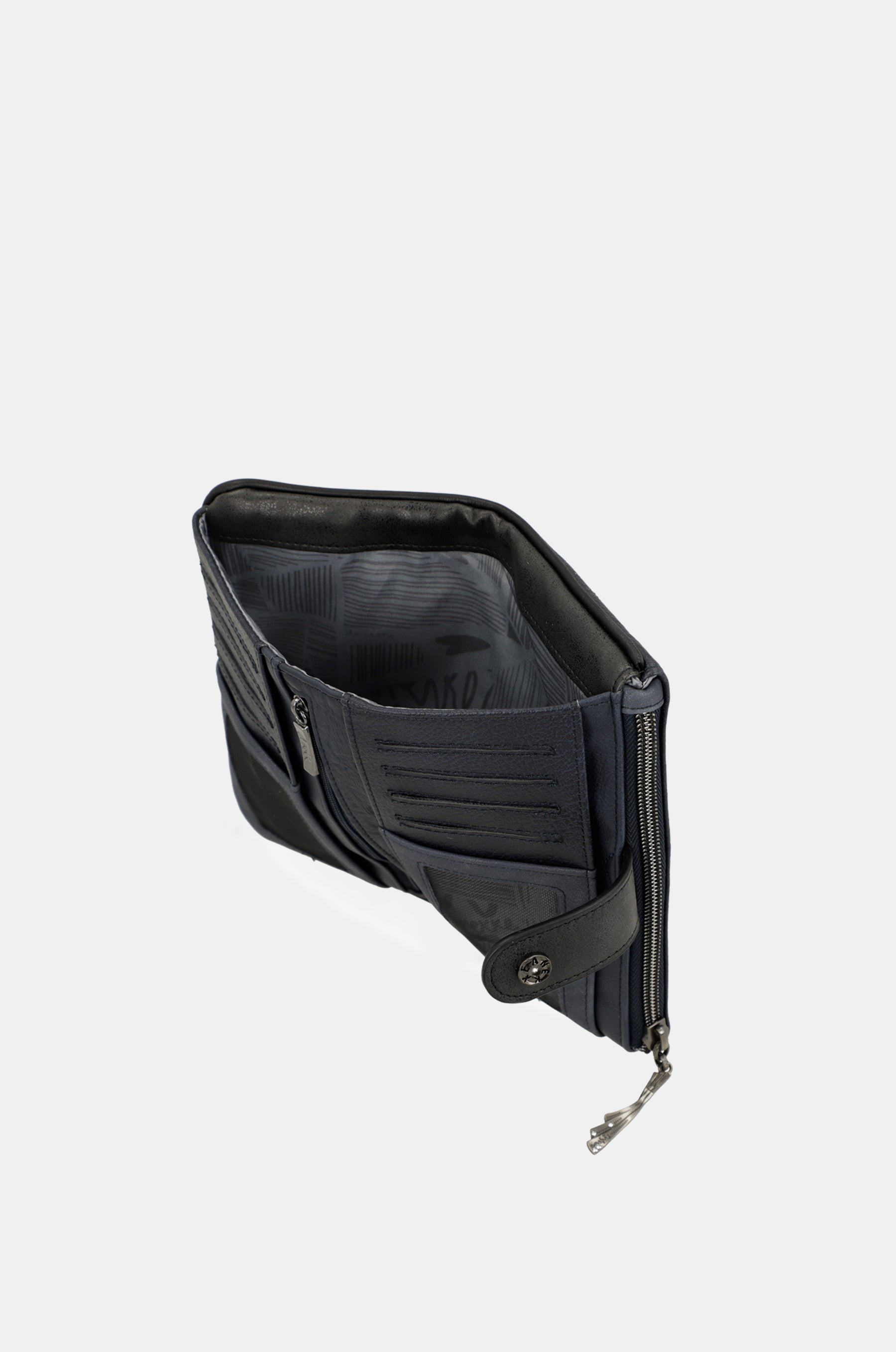 Portafoglio RFID flessibile blu navy Studio