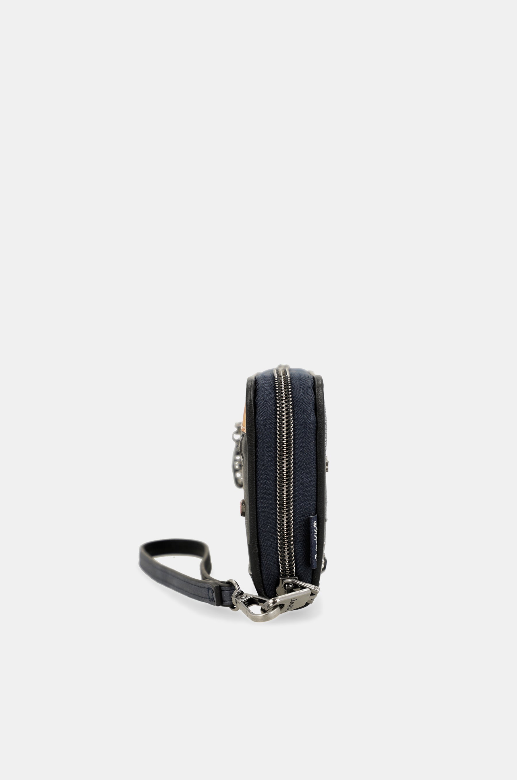 Portafoglio RFID grande blu navy Studio
