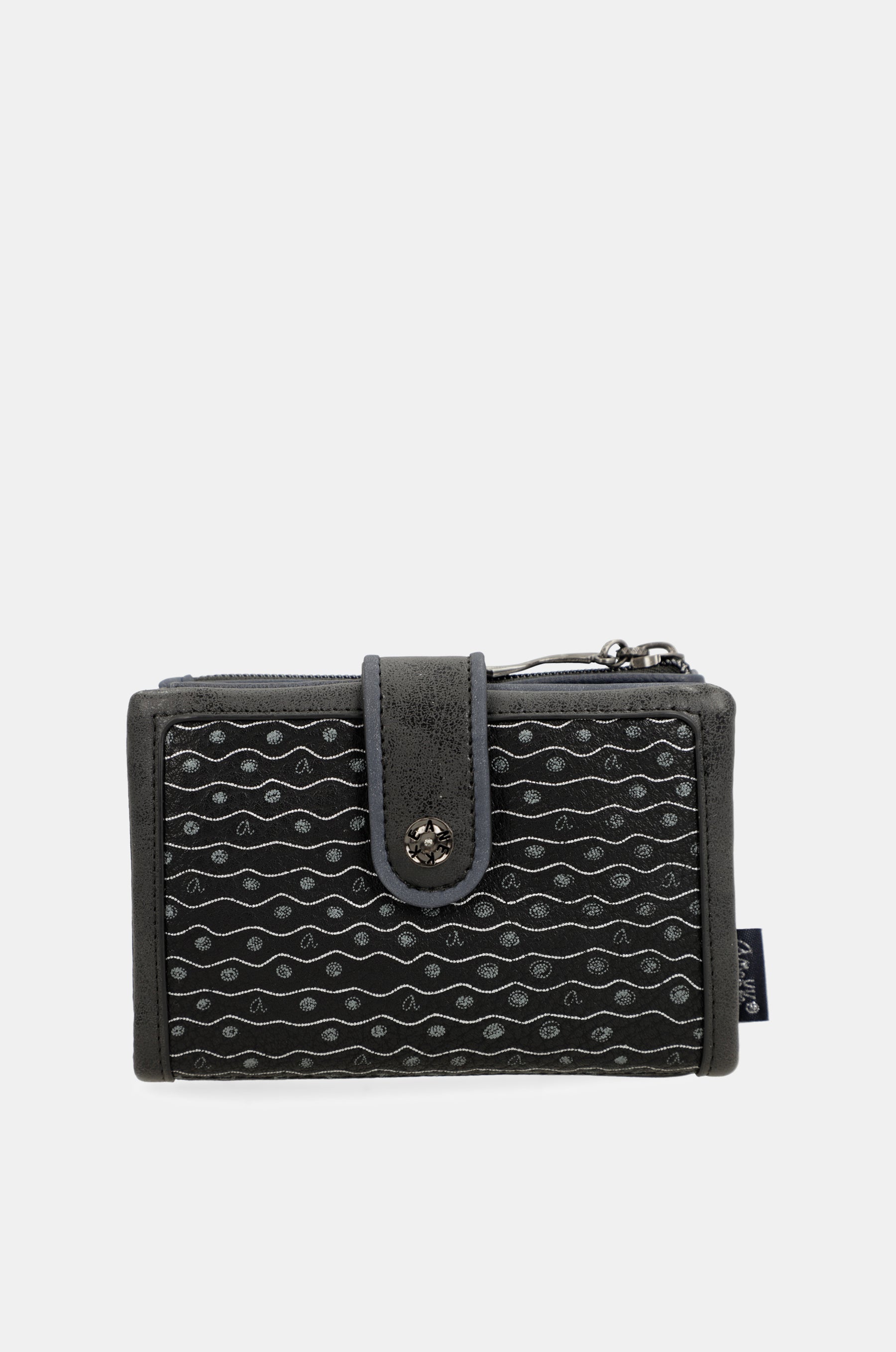 Portafoglio RFID flessibile medio blu navy Studio