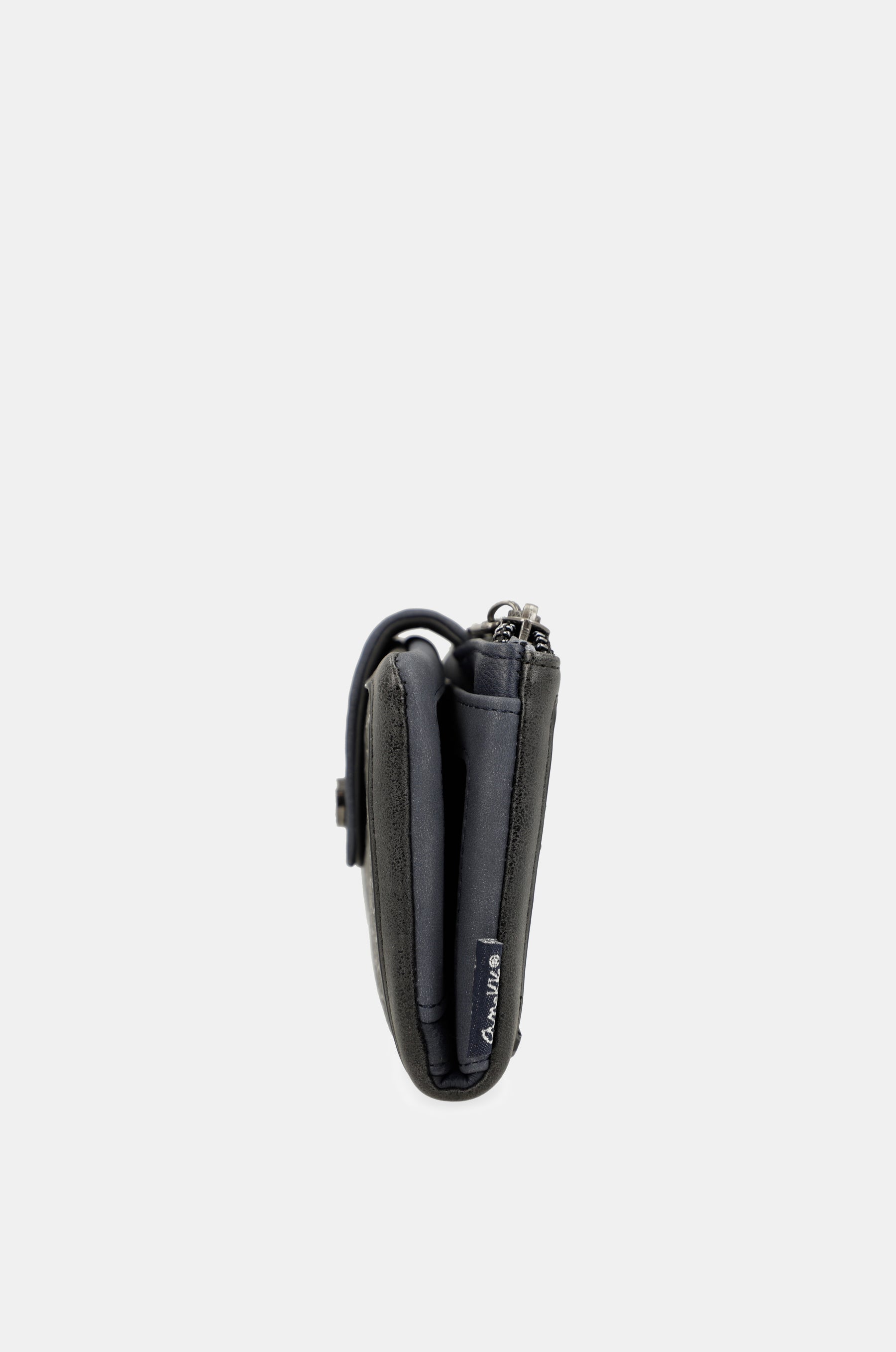 Portafoglio RFID flessibile medio blu navy Studio