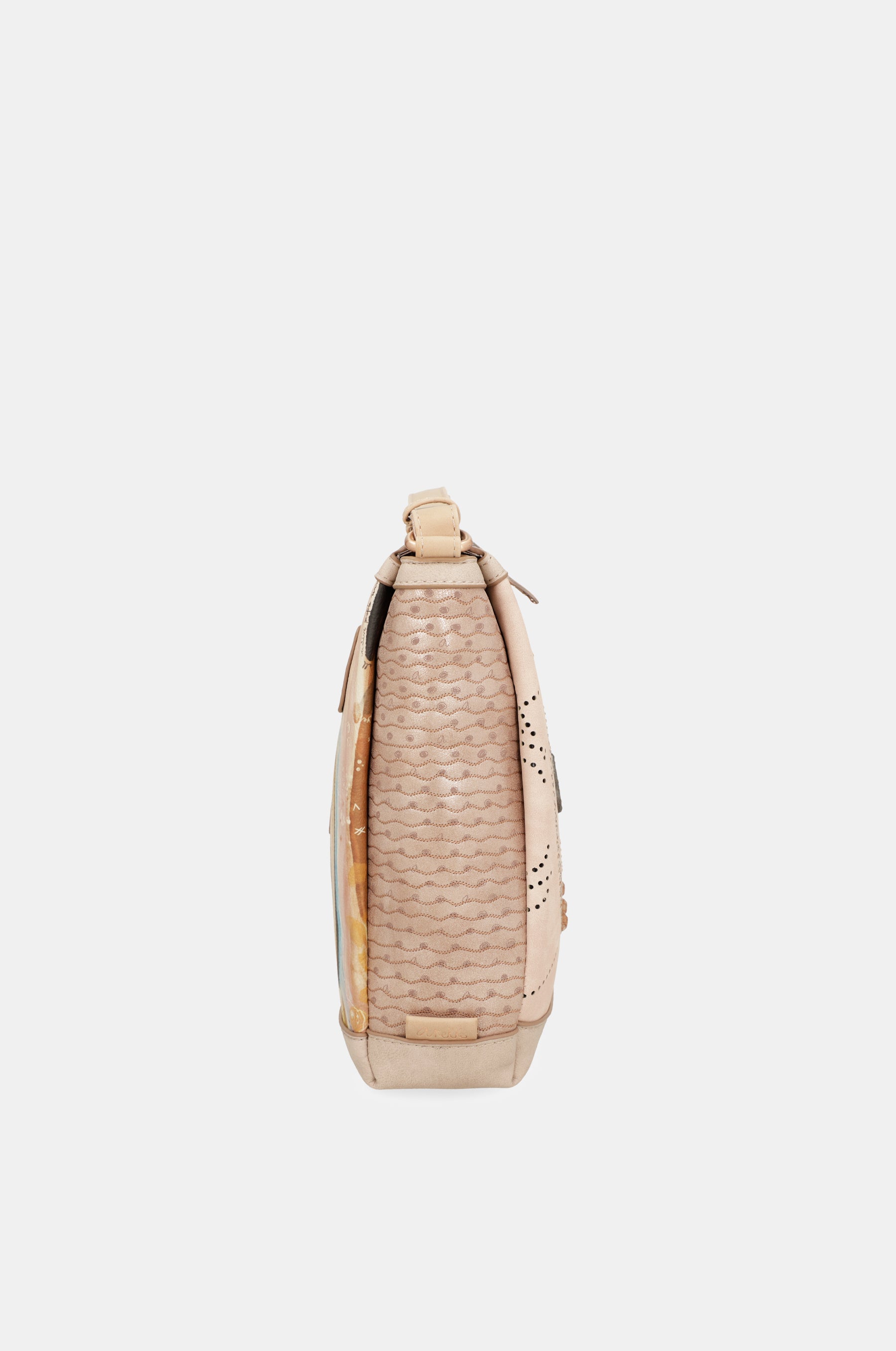 Borsa a tracolla quadrata color nudo Studio