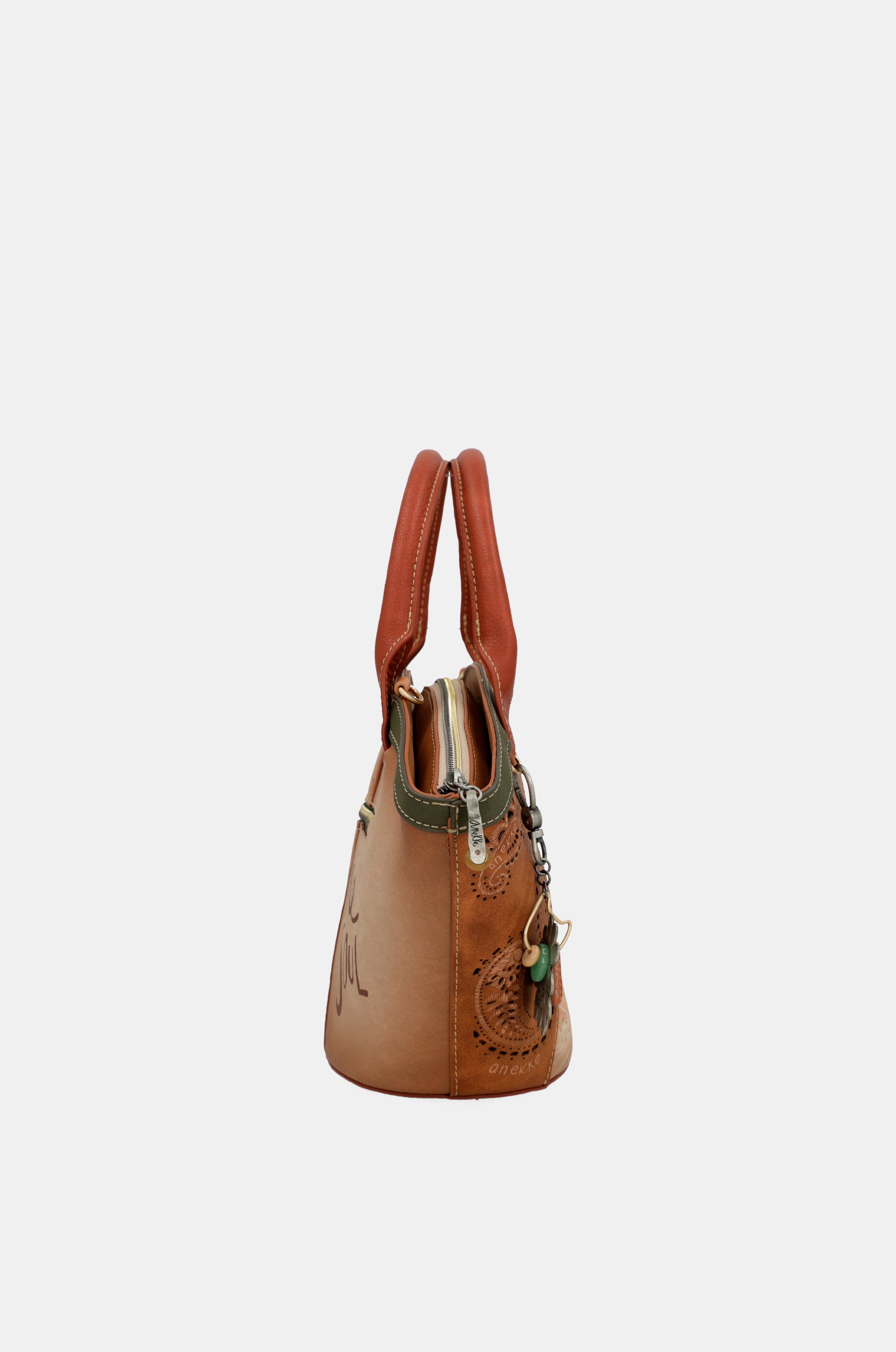 Borsa a cestino cammello Peace & Love