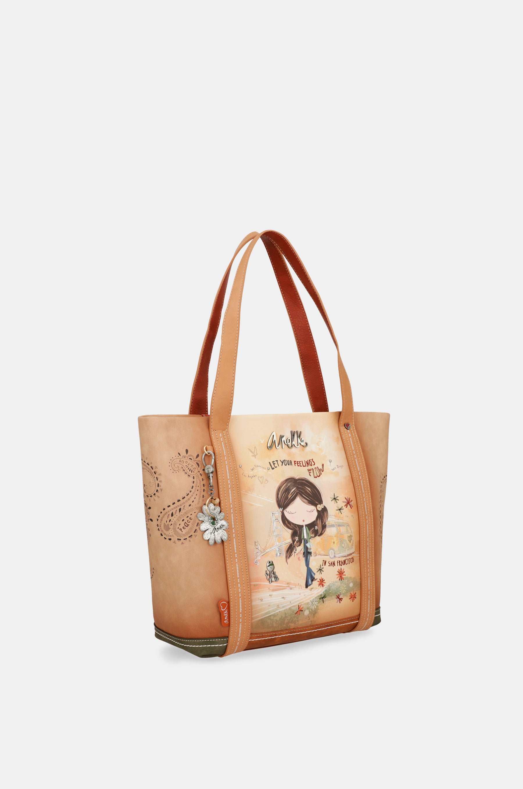 Borsa della spesa cammello Peace & Love