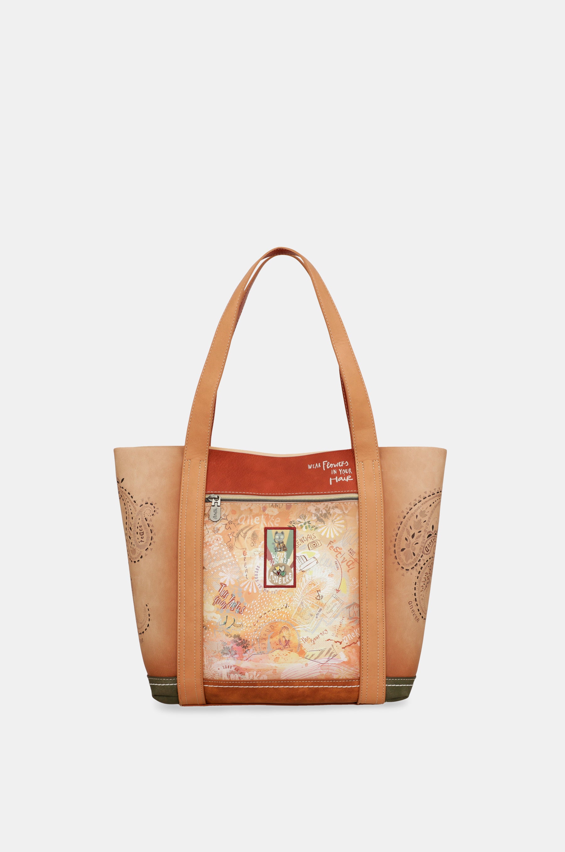 Borsa della spesa cammello Peace & Love