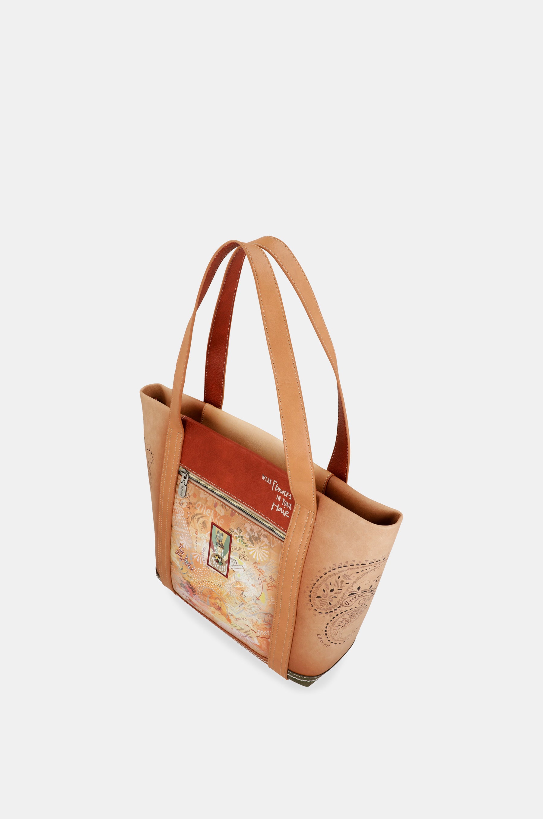 Borsa della spesa cammello Peace & Love