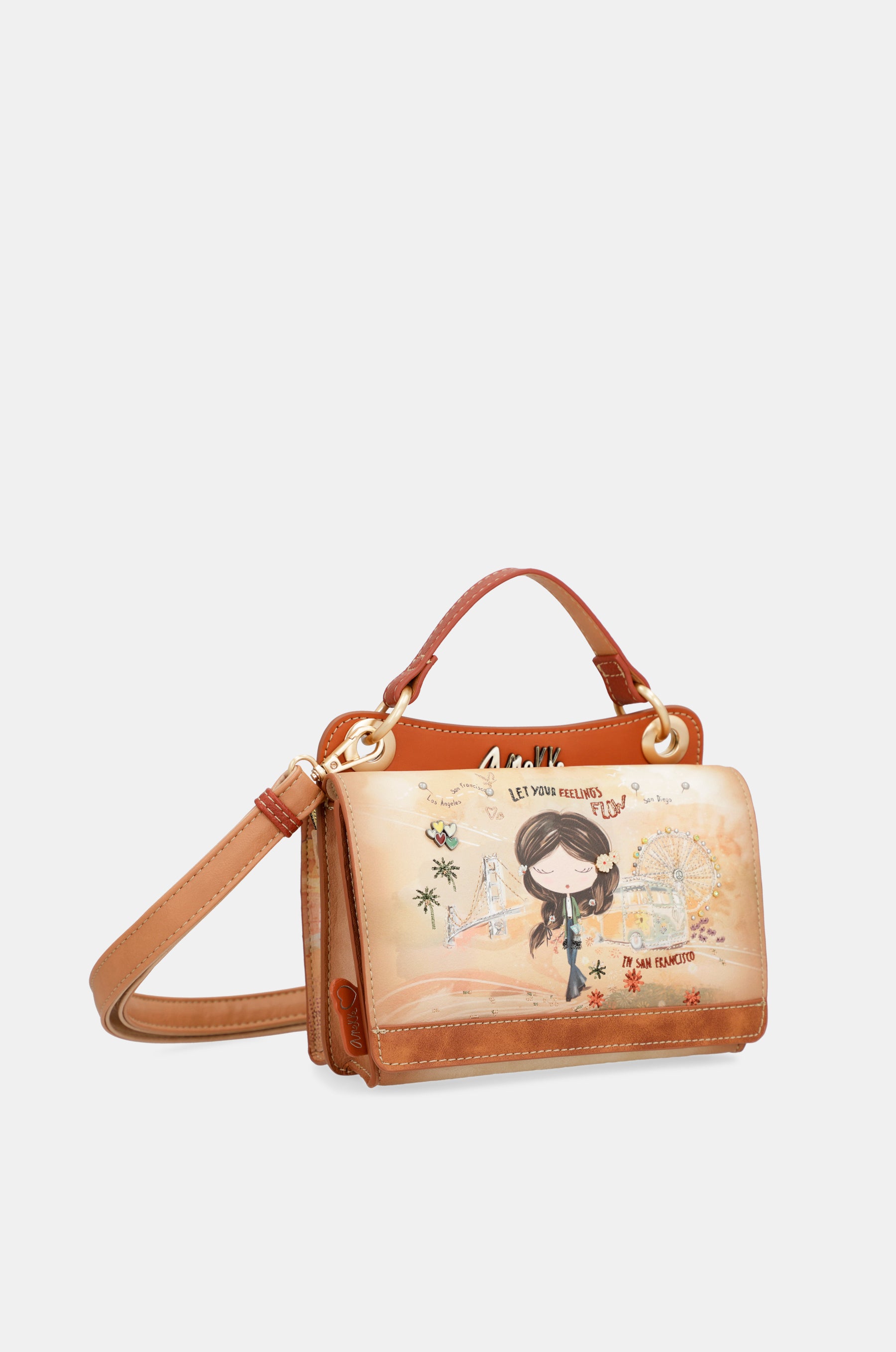 Mini borsa cammello Peace & Love