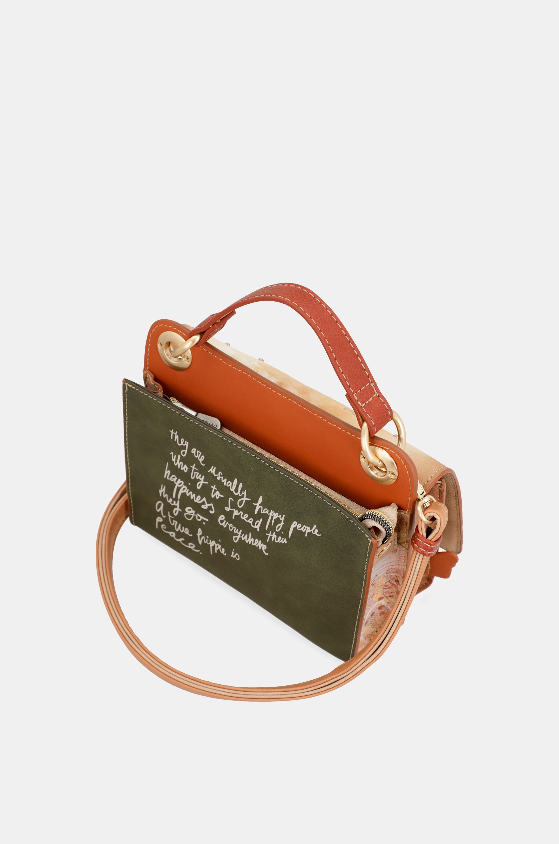 Mini borsa cammello Peace & Love