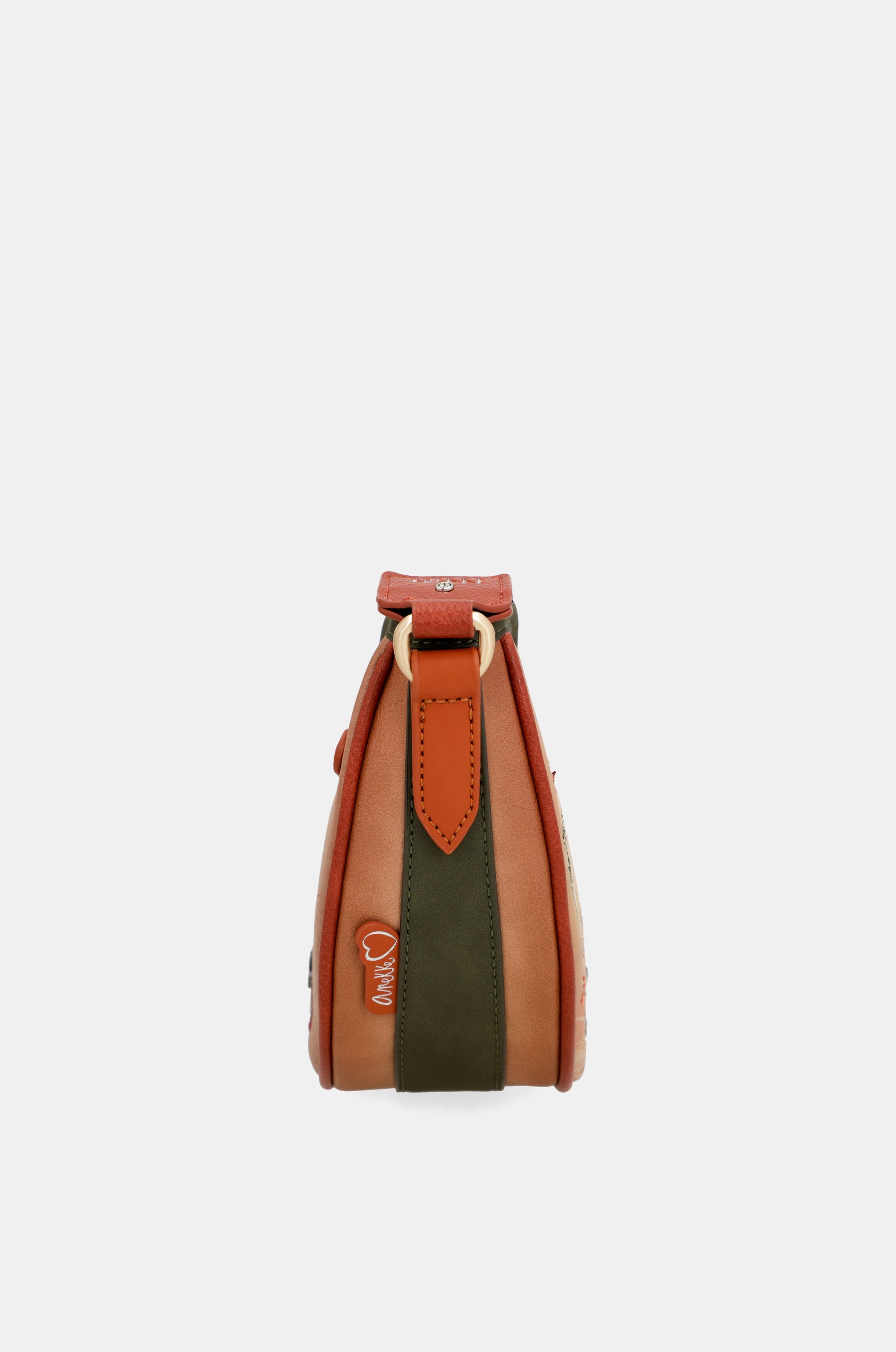 Borsa ovale cammello Peace & Love