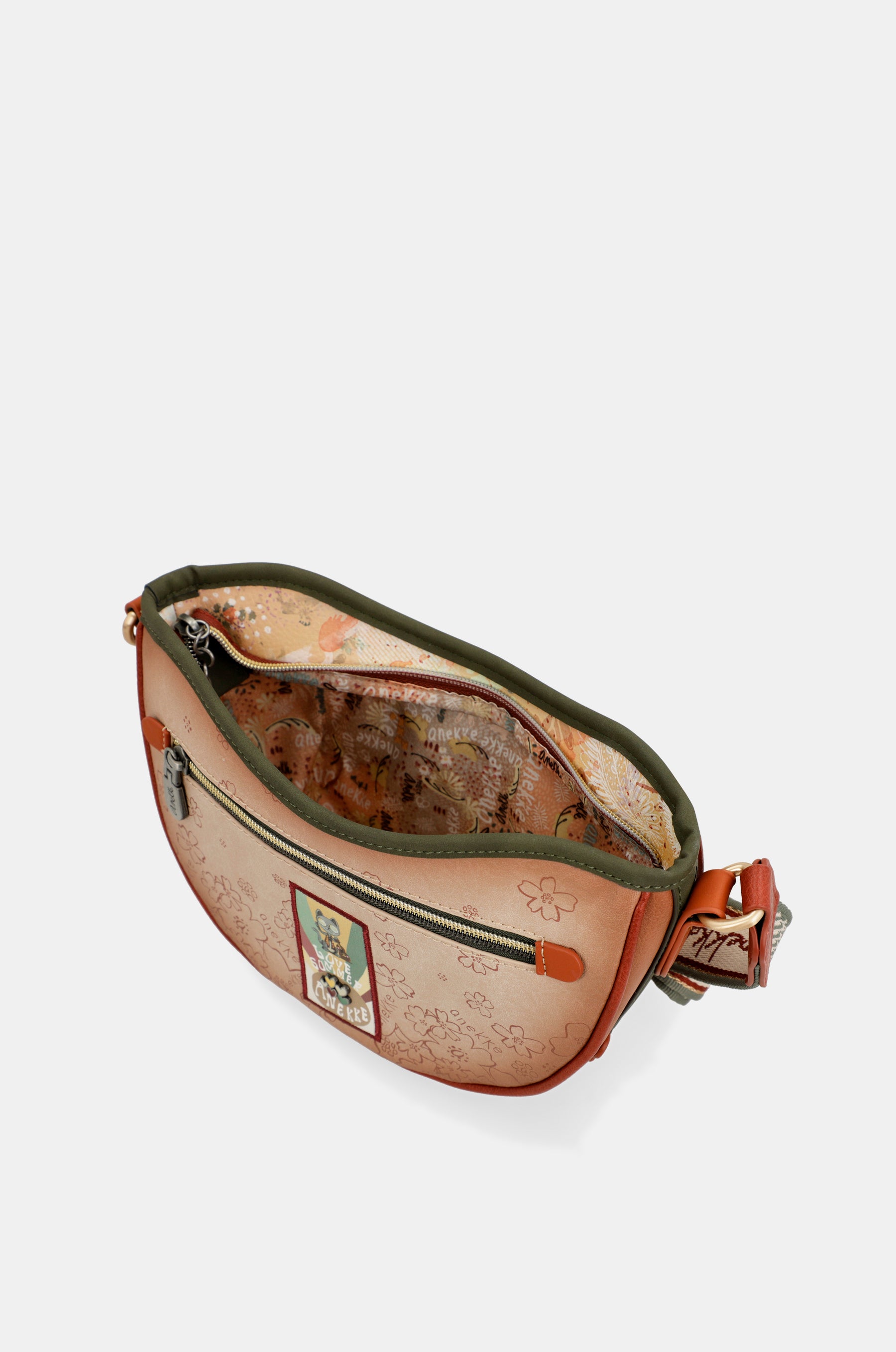 Borsa ovale cammello Peace & Love