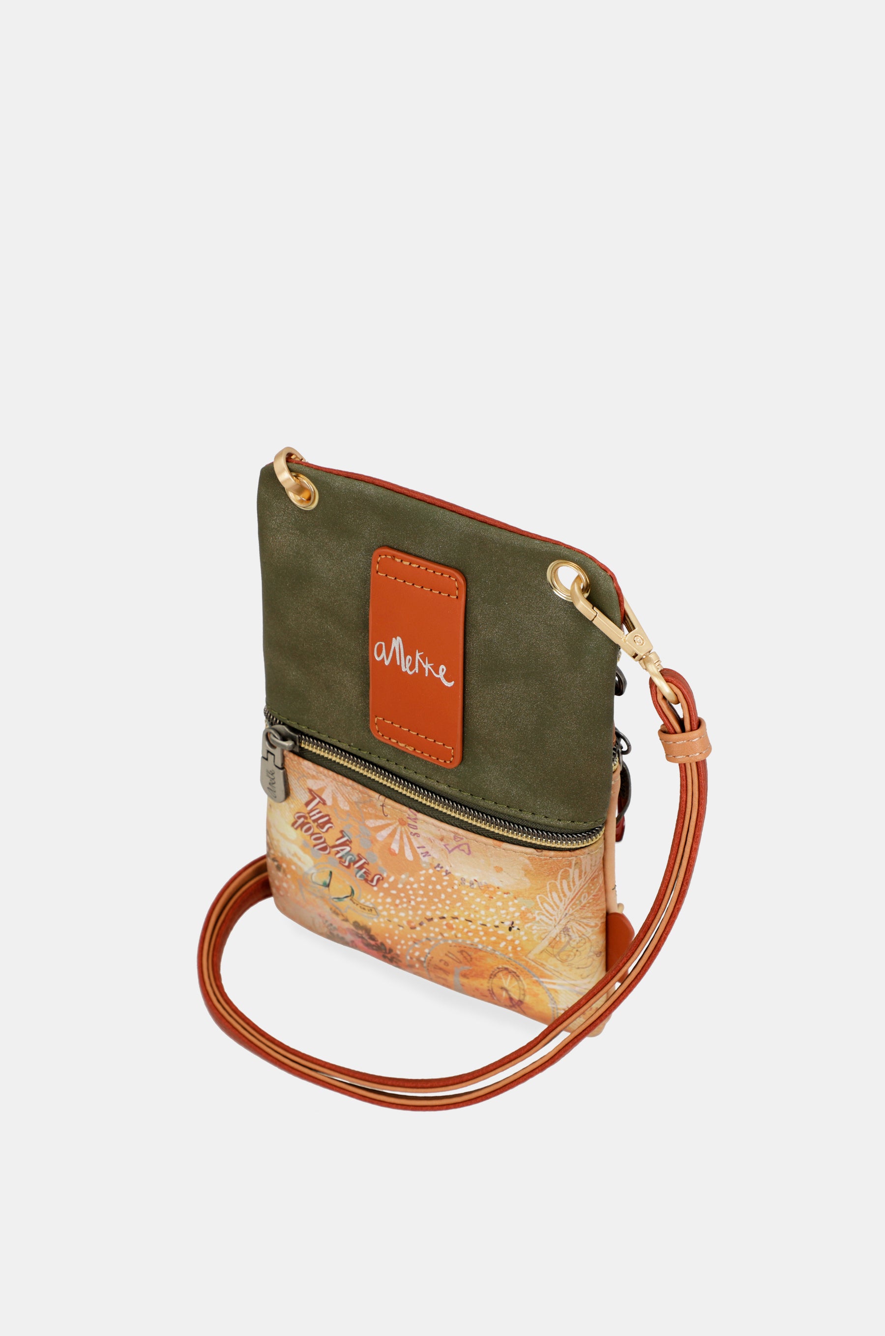 Borsa a tracolla mini color cammello Peace & Love