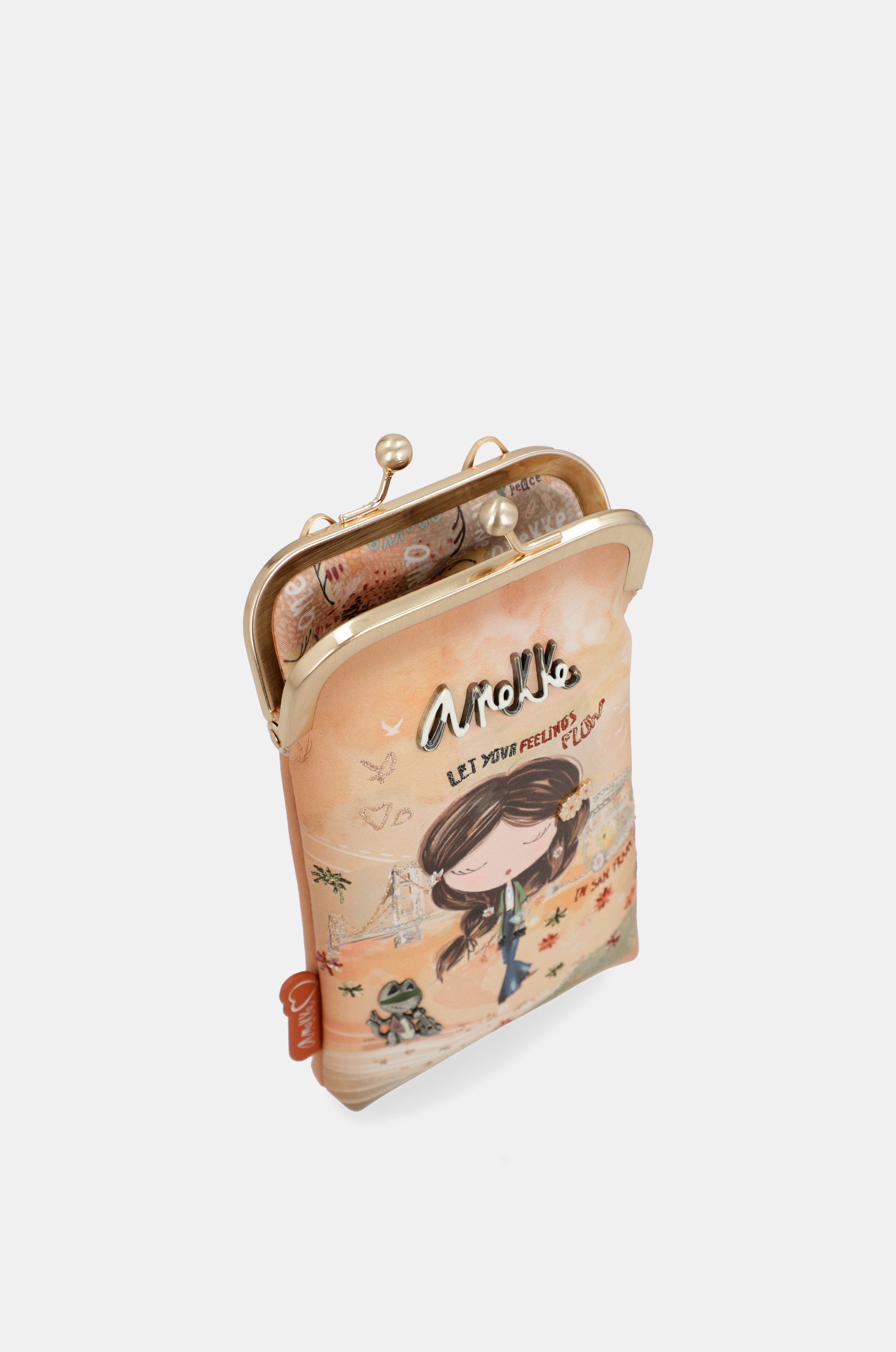 Peace & Love cammello 3-in-1 RFID portafoglio borsa