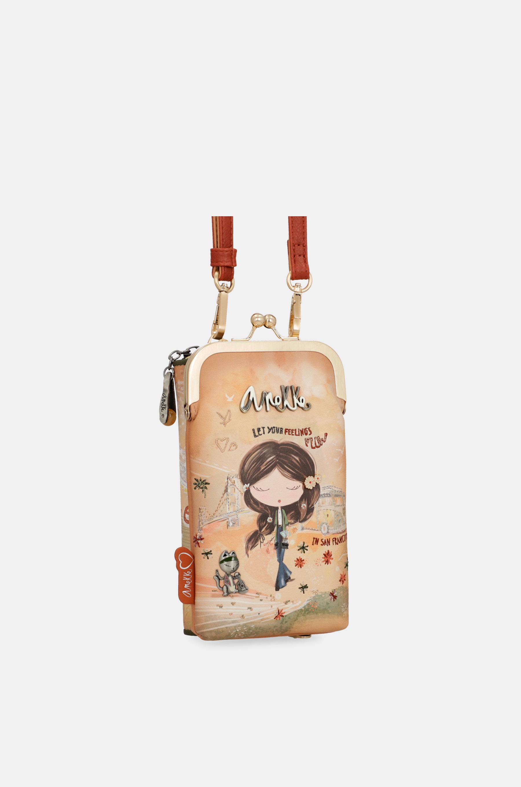 Peace & Love cammello 3-in-1 RFID portafoglio borsa