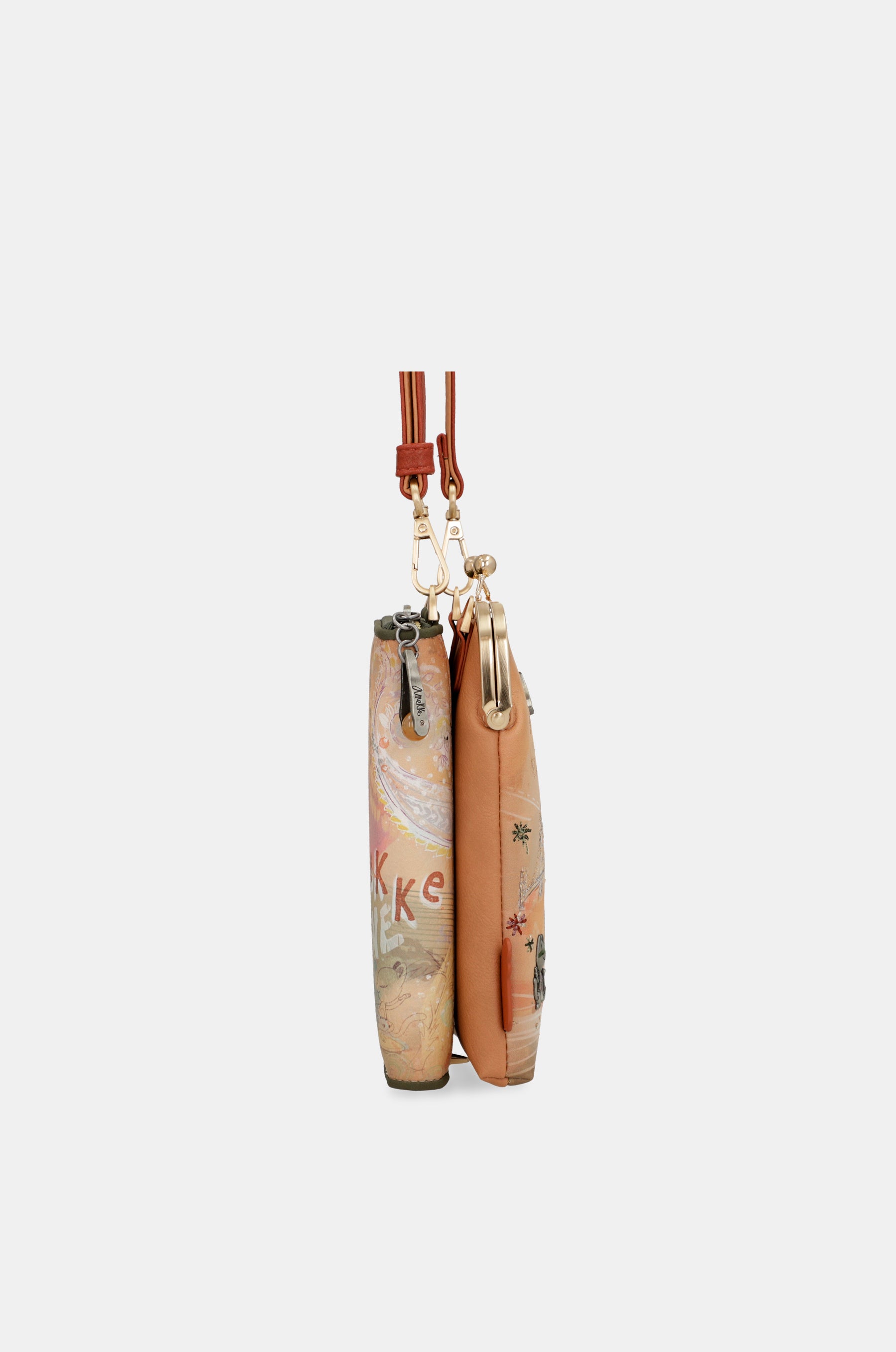 Peace & Love cammello 3-in-1 RFID portafoglio borsa