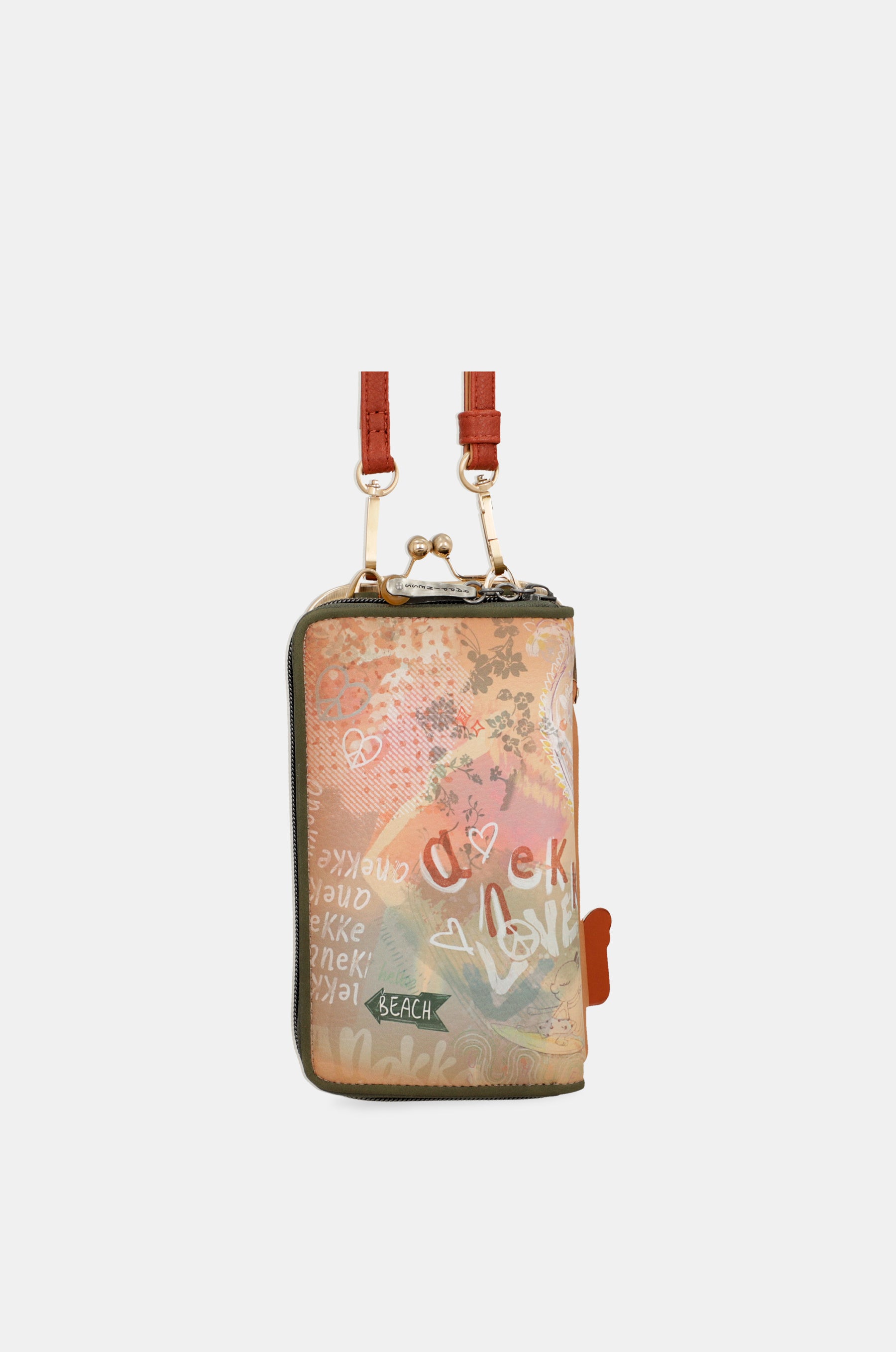 Peace & Love cammello 3-in-1 RFID portafoglio borsa