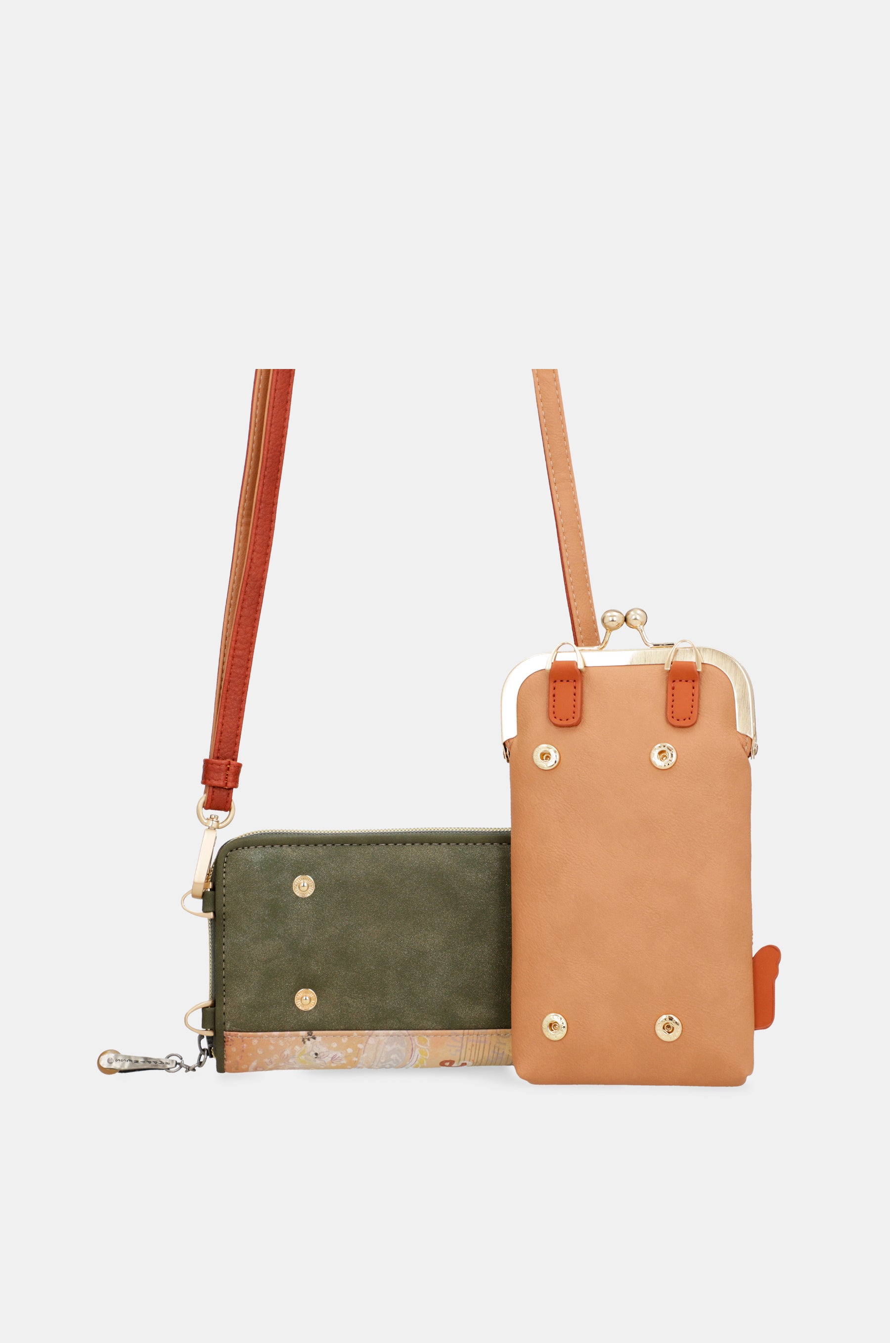 Peace & Love cammello 3-in-1 RFID portafoglio borsa