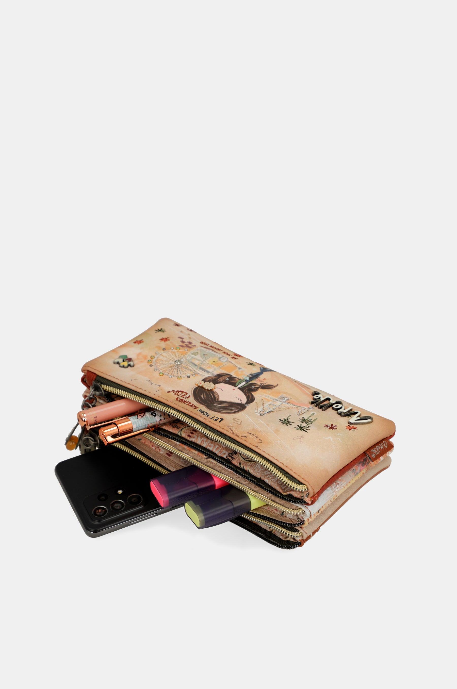 Astuccio portapenne cammello Peace & Love