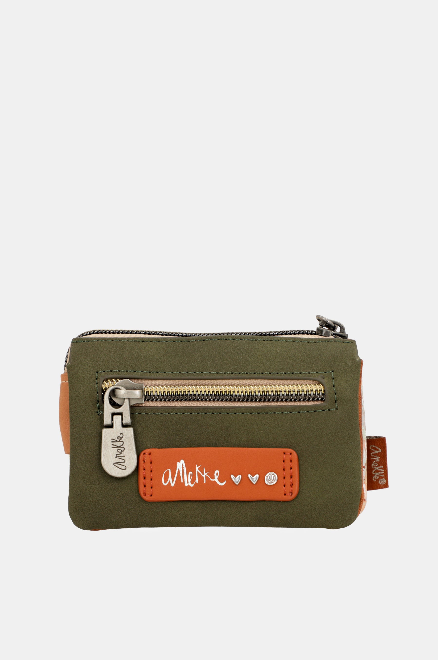 Peace & Love cammello portamonete a 3 scomparti