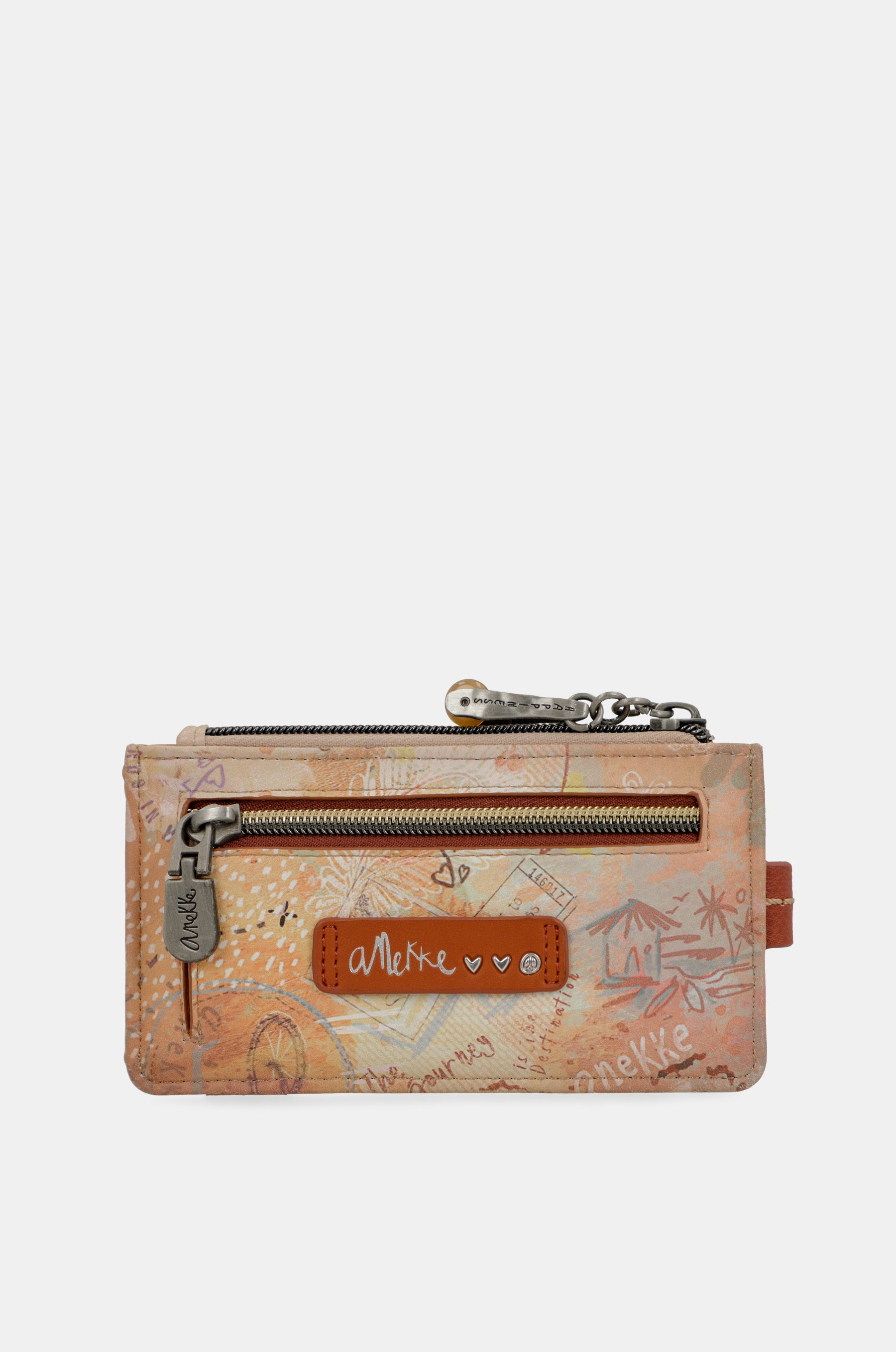 Porta carte RFID cammello Peace & Love