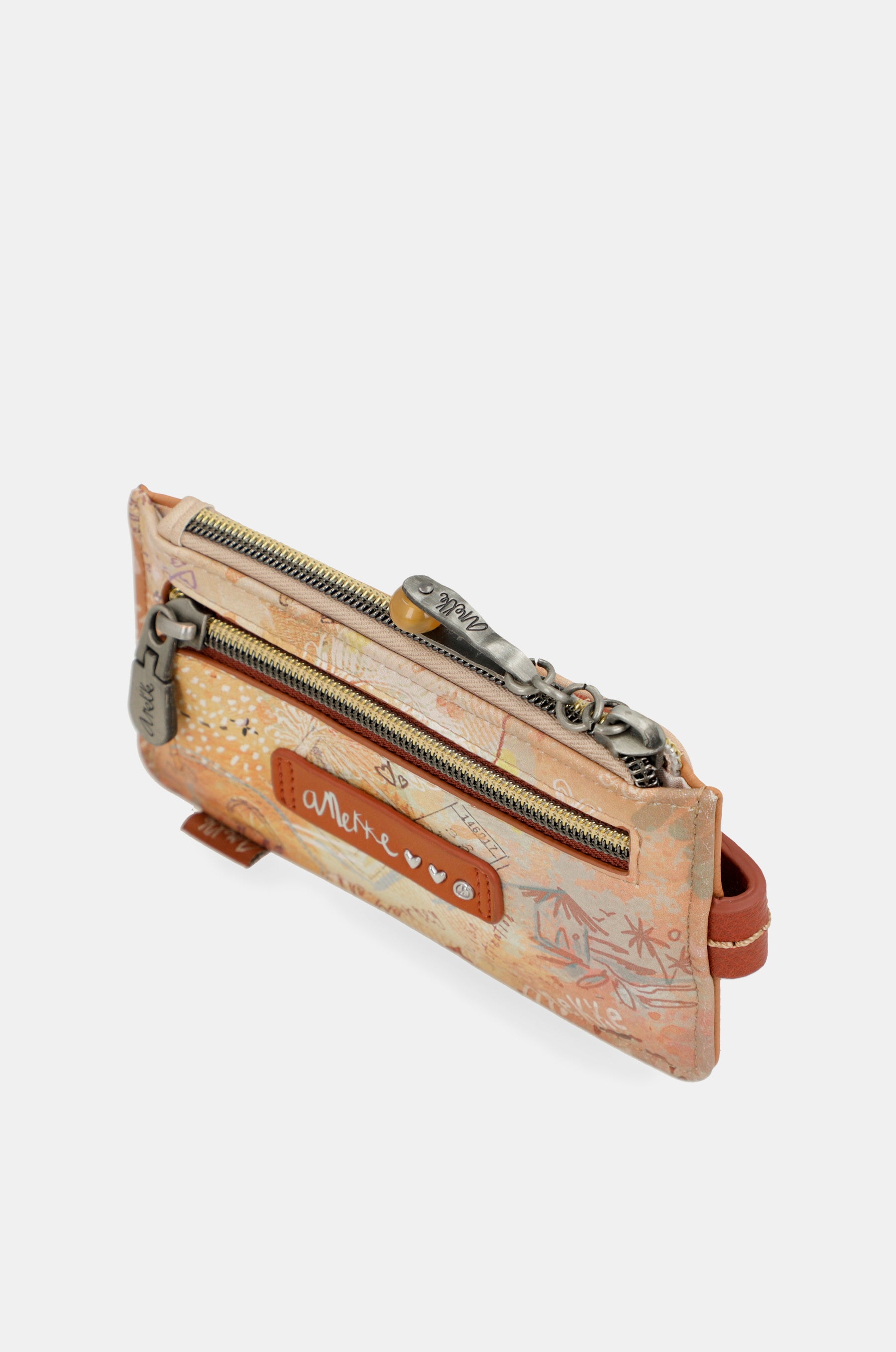 Porta carte RFID cammello Peace & Love
