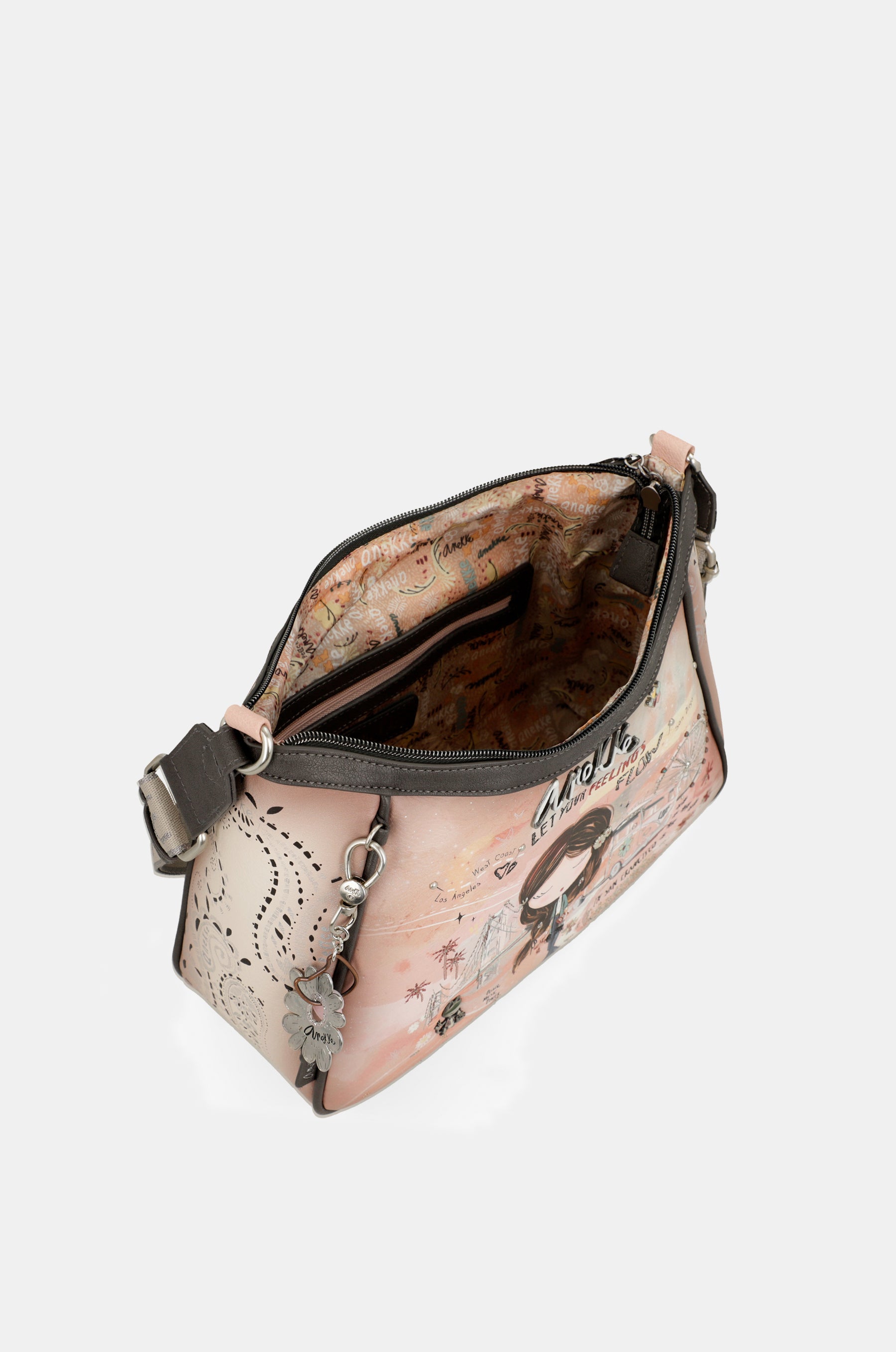 Borsa a tracolla rosa Peace & Love