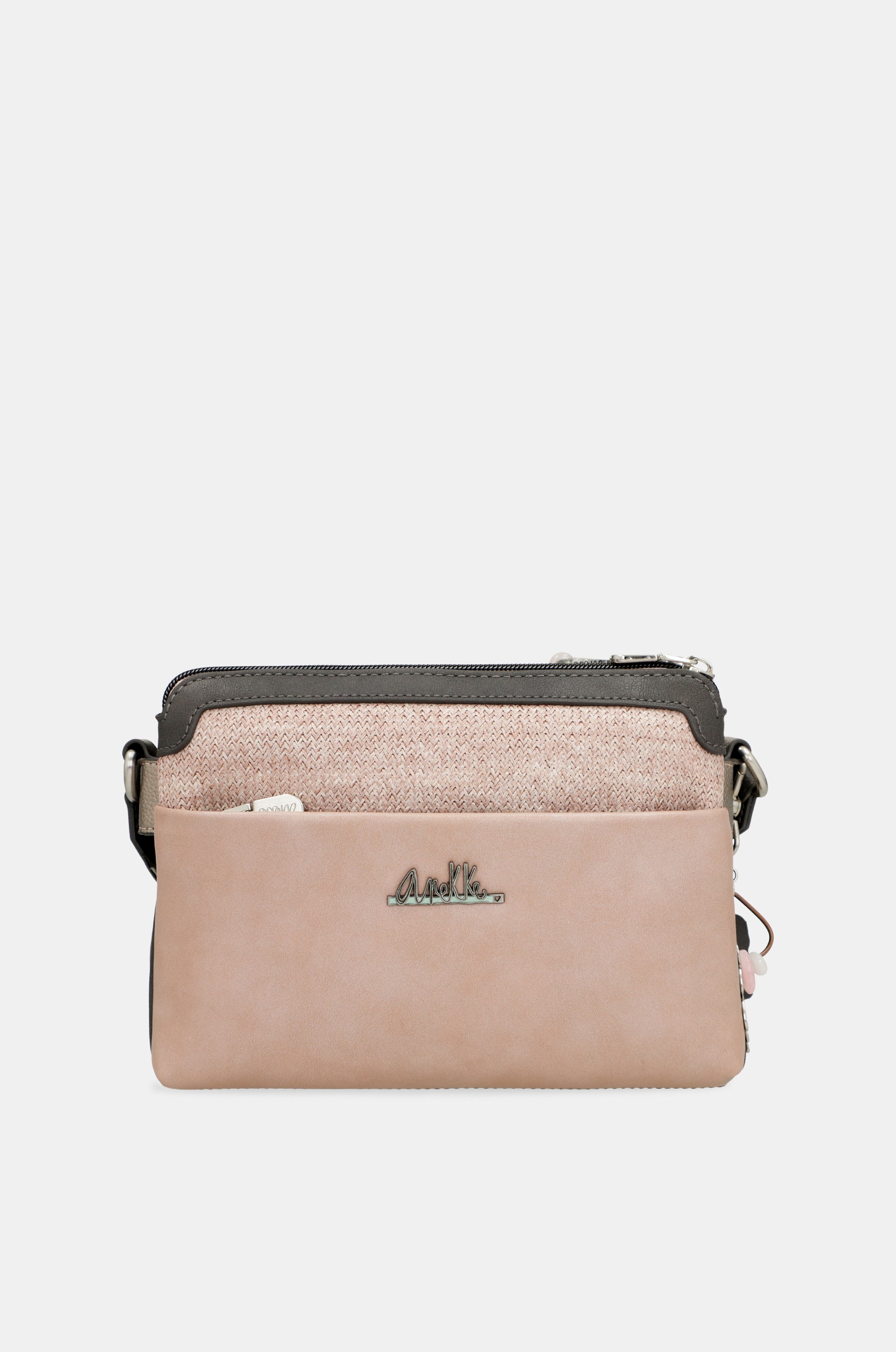 Borsa a tracolla rosa Peace & Love a 2 scomparti
