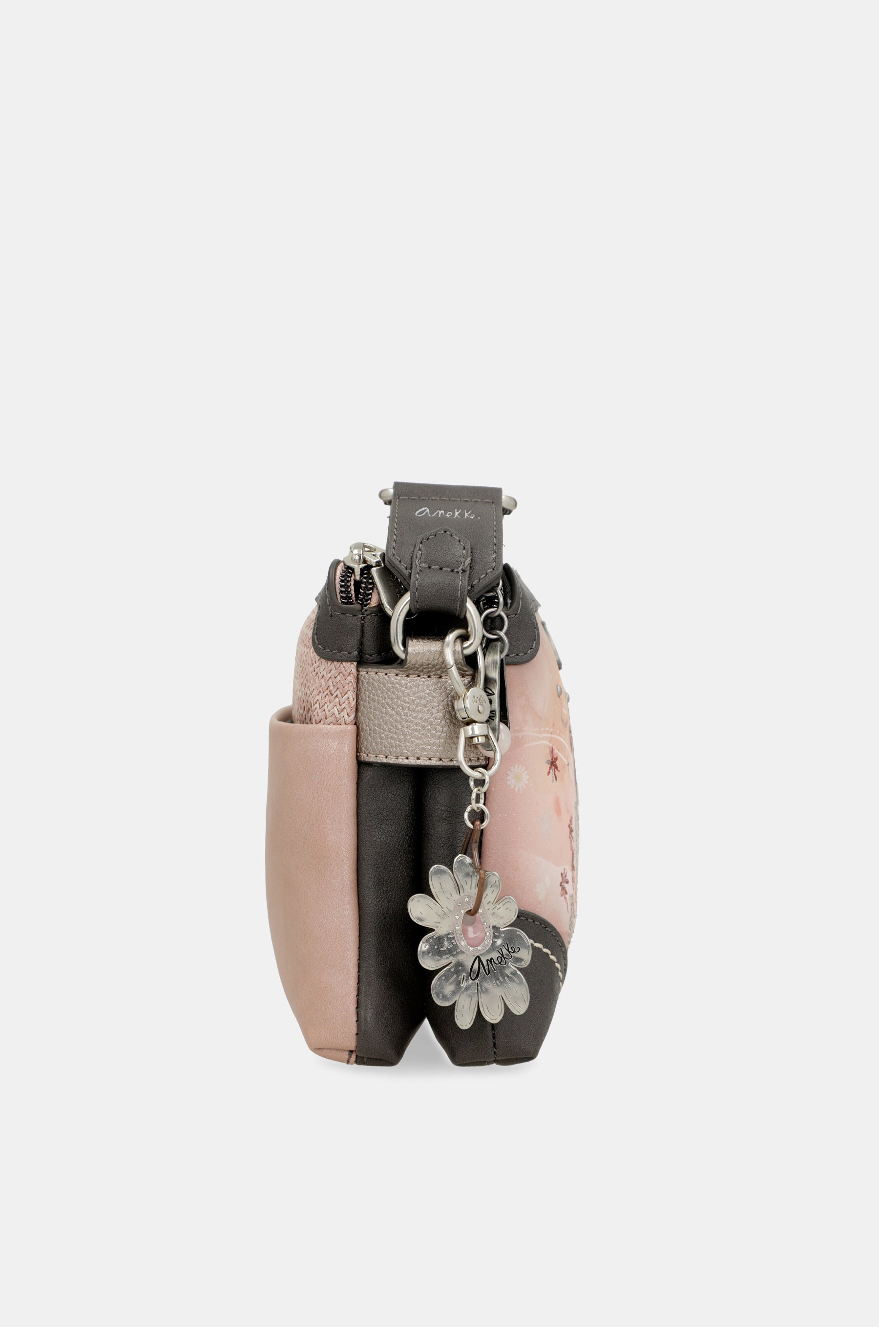Borsa a tracolla rosa Peace & Love a 2 scomparti