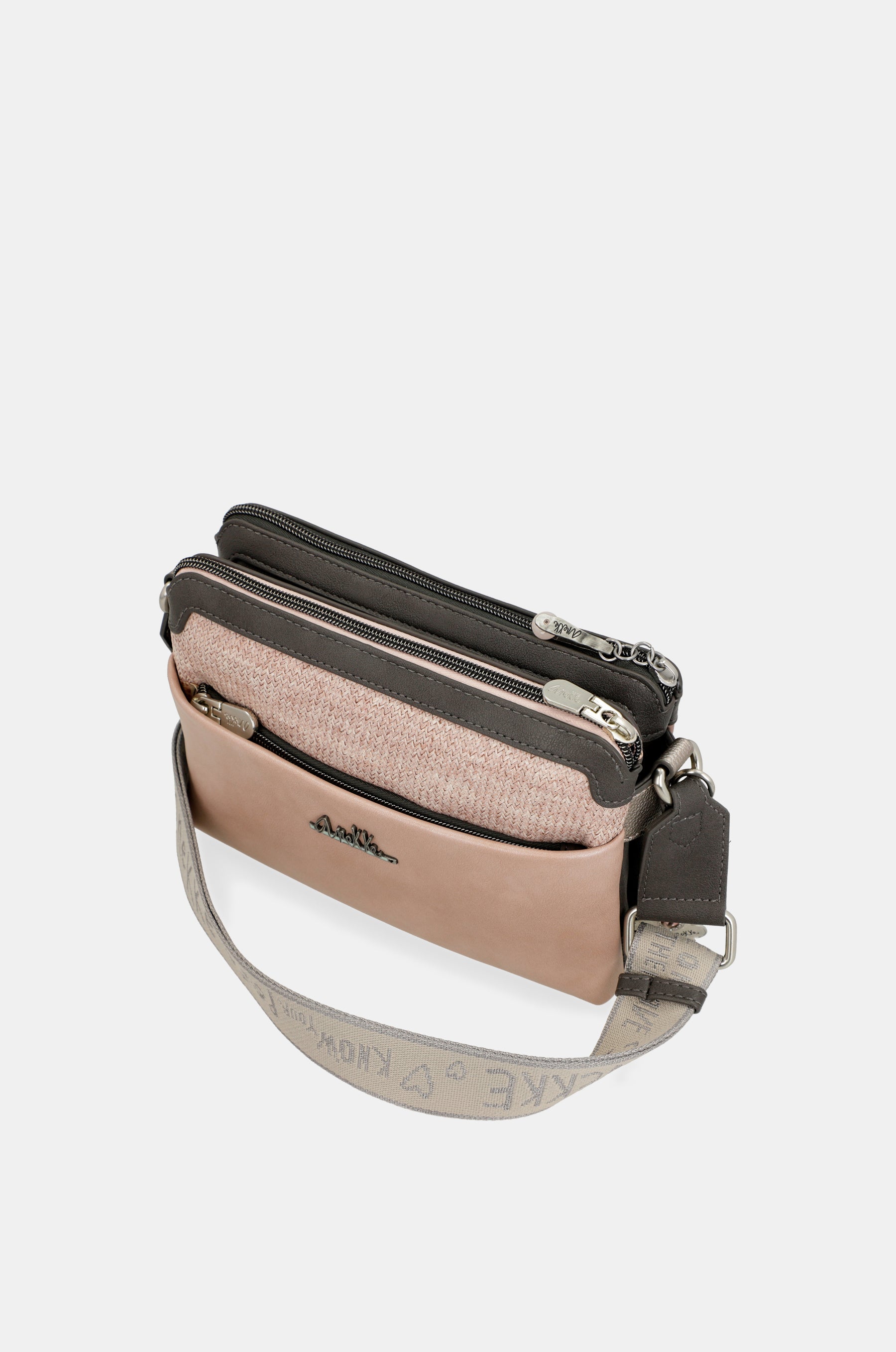Borsa a tracolla rosa Peace & Love a 2 scomparti