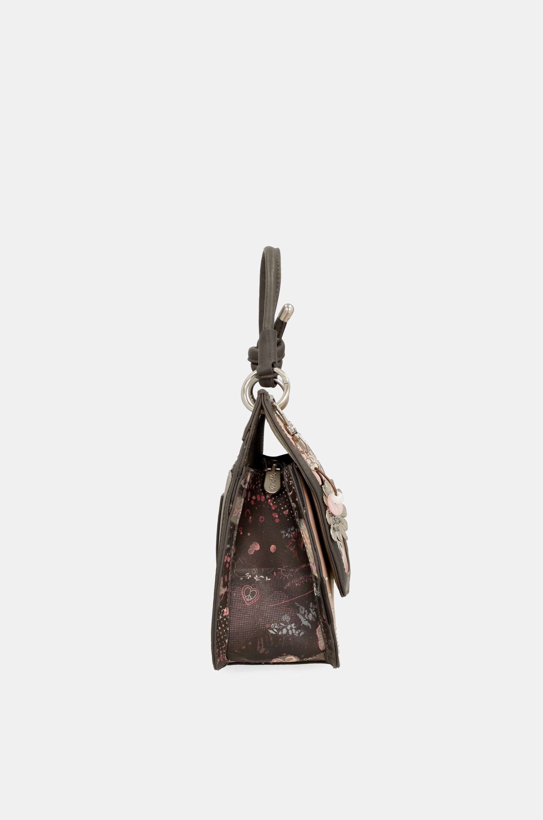 Borsa con patta rosa Peace & Love