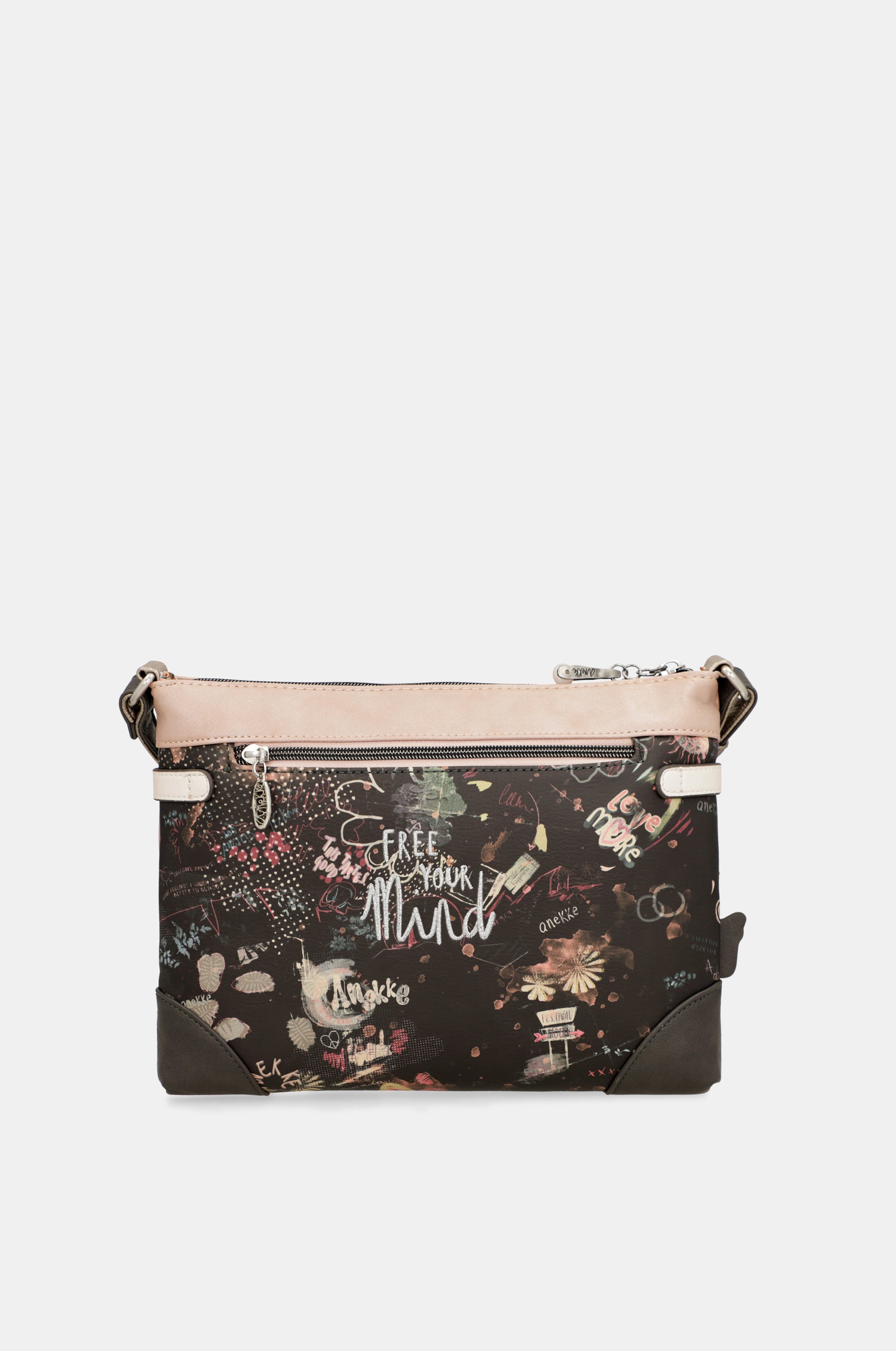 Borsa a tracolla rosa Peace & Love media