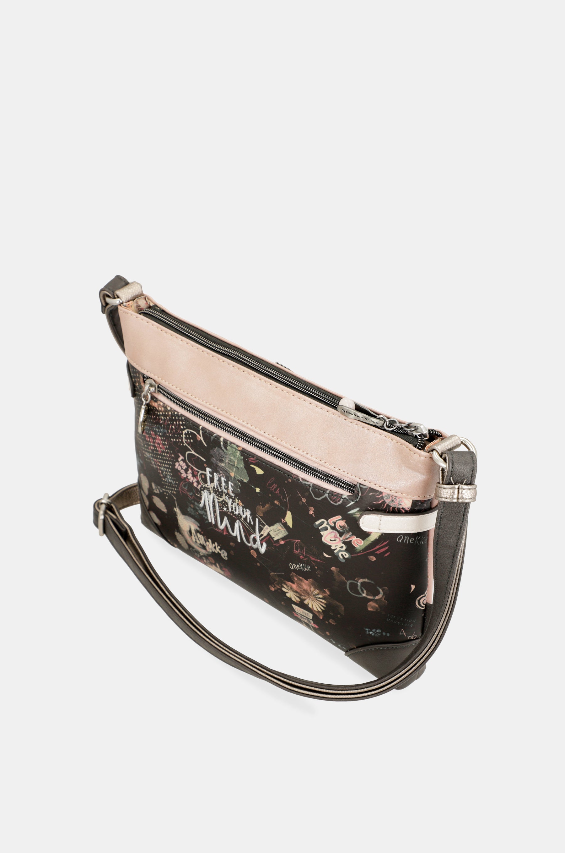 Borsa a tracolla rosa Peace & Love media